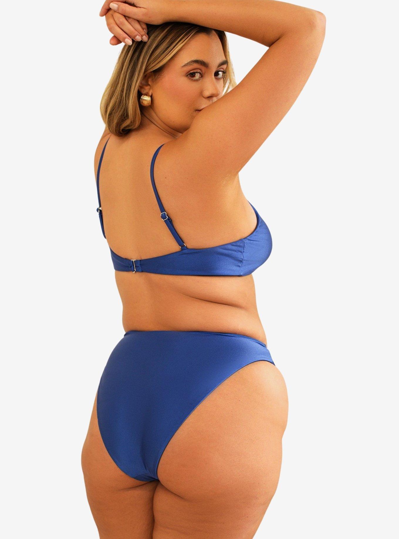 Dippin' Daisy's Seashore High Waist Cheeky Swim Bottom Marina Shimmer, BLUE, alternate
