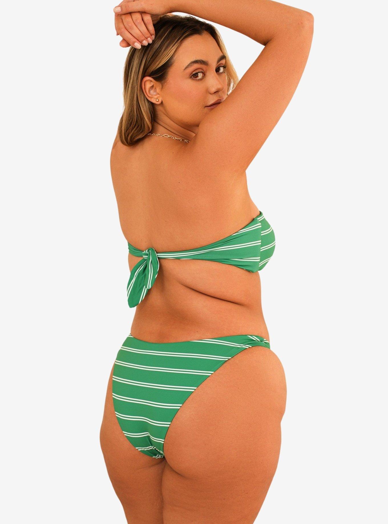 Dippin' Daisy's Hudson Bandeau Swim Top Green Moto Stripe, GREEN, alternate