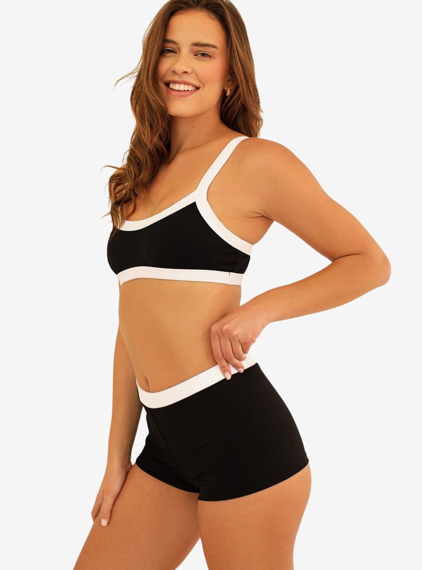 Dippin' Daisy's Kelly Bandeau Swim Top Black Rib, , hi-res