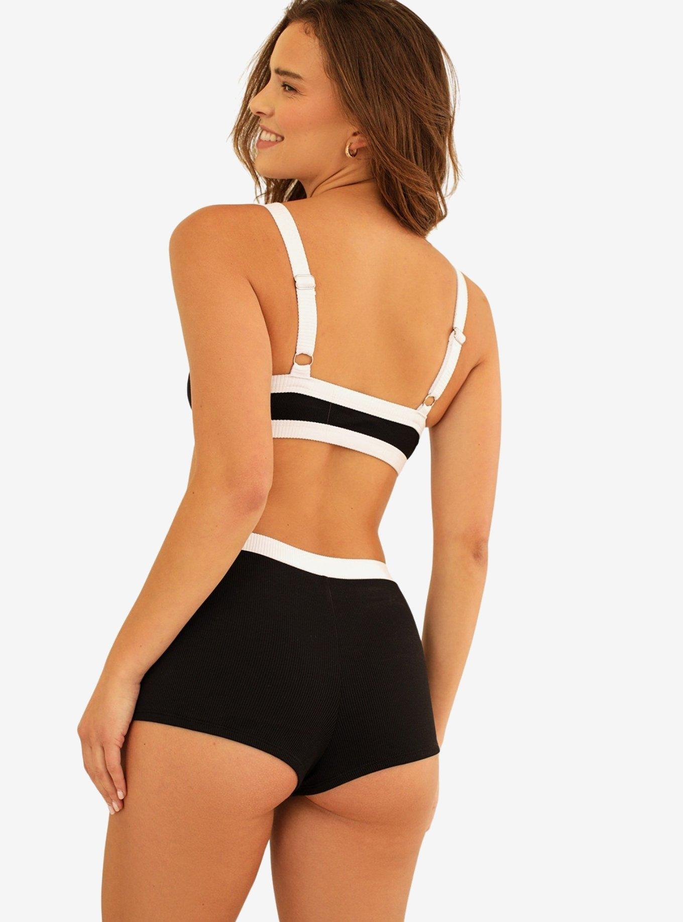 Dippin' Daisy's Kelly Bandeau Swim Top Black Rib, BLACK, alternate