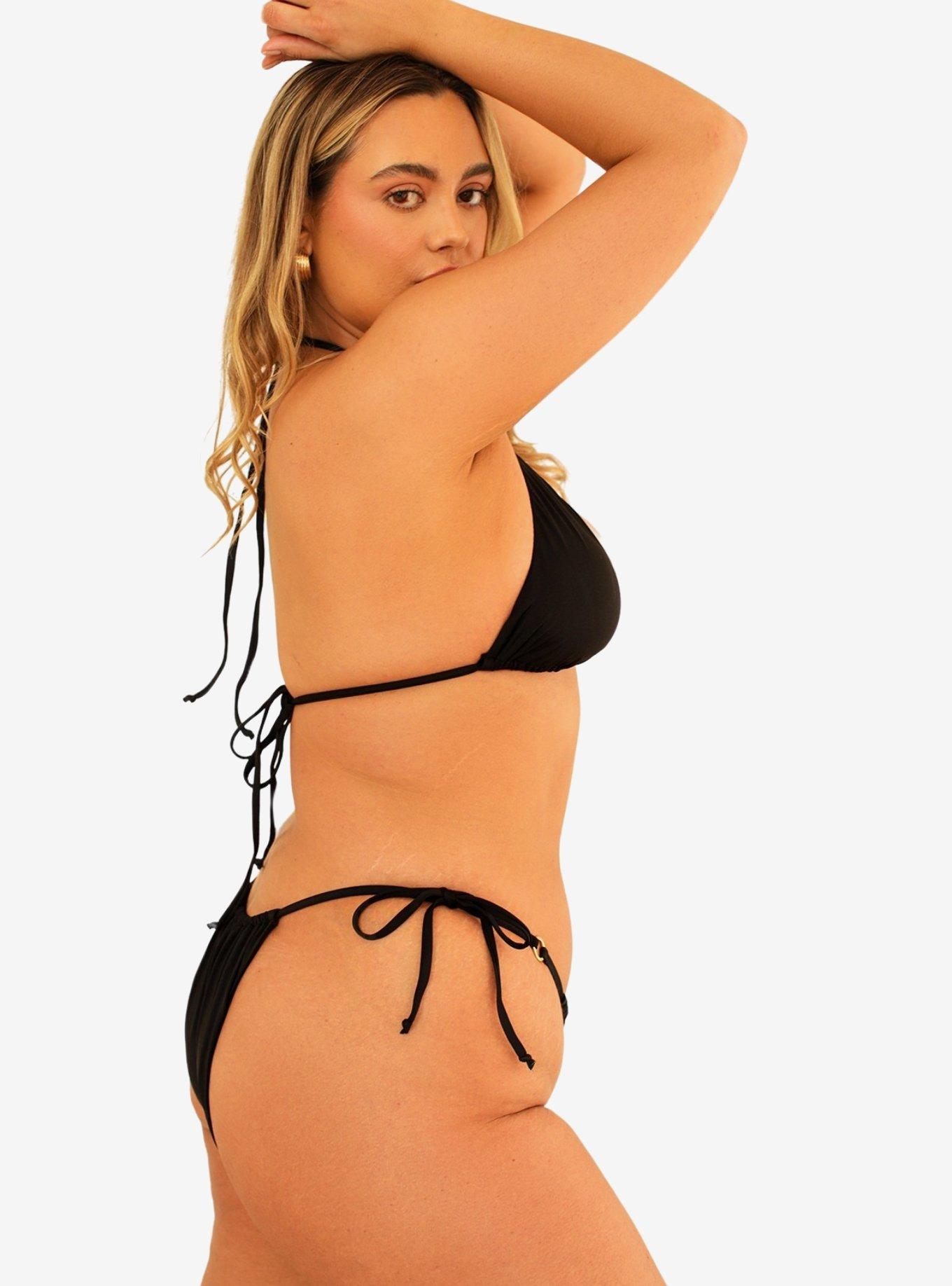 Dippin' Daisy's Presley Tie String Swim Bottom Black, , hi-res