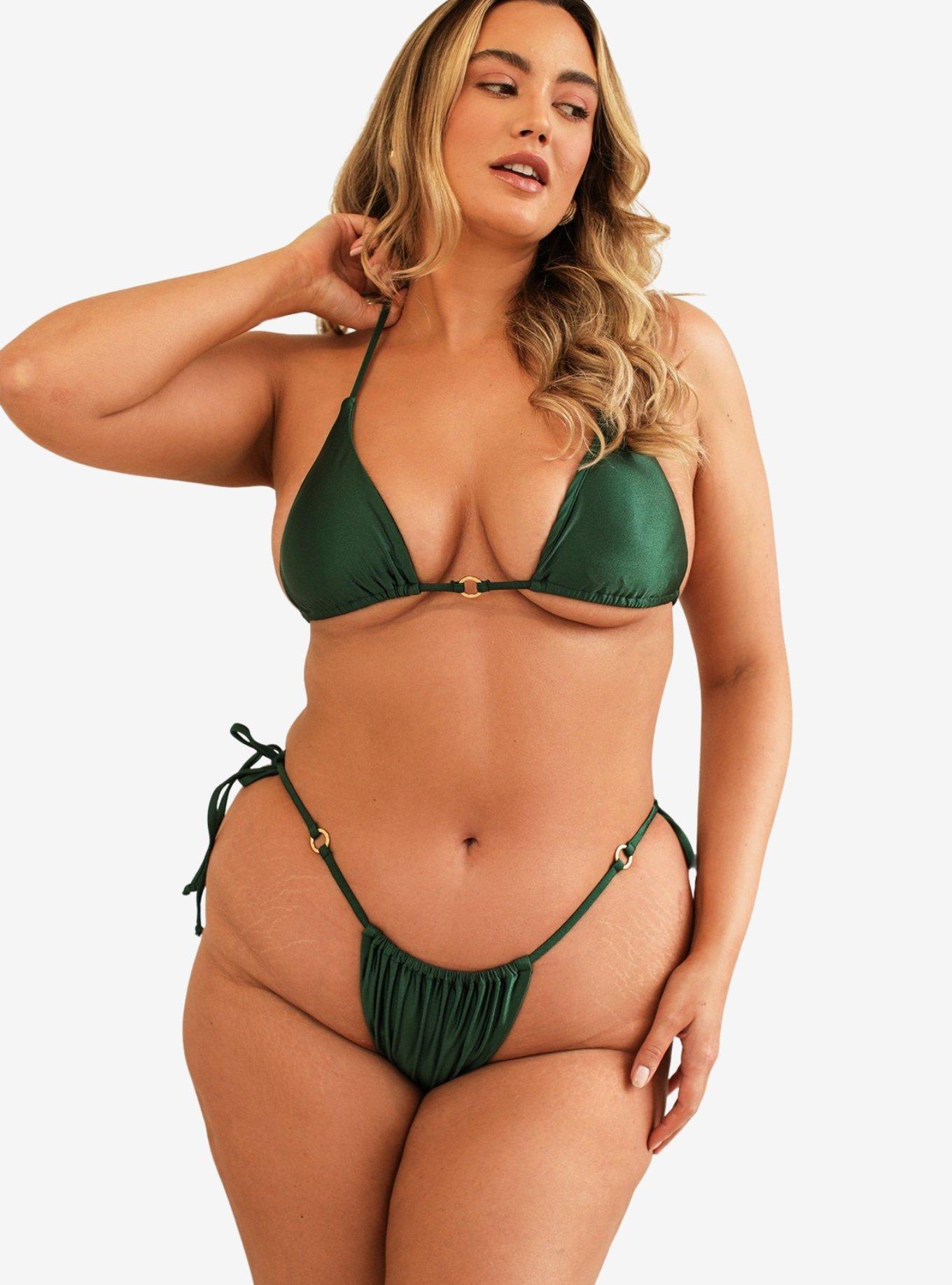 Dippin' Daisy's Presley Tie String Swim Bottom Hunter, GREEN, alternate