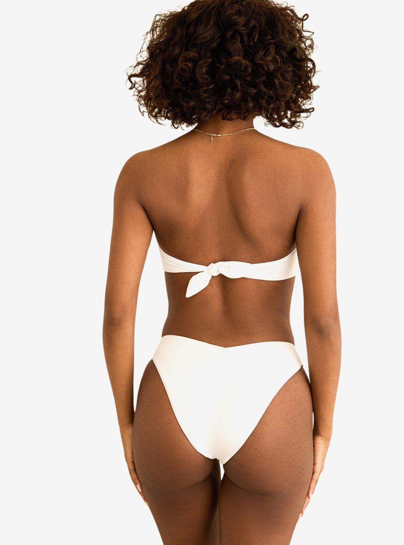 Dippin' Daisy's Angel Asymmetrical V-Cut Swim Bottom White, BRIGHT WHITE, alternate