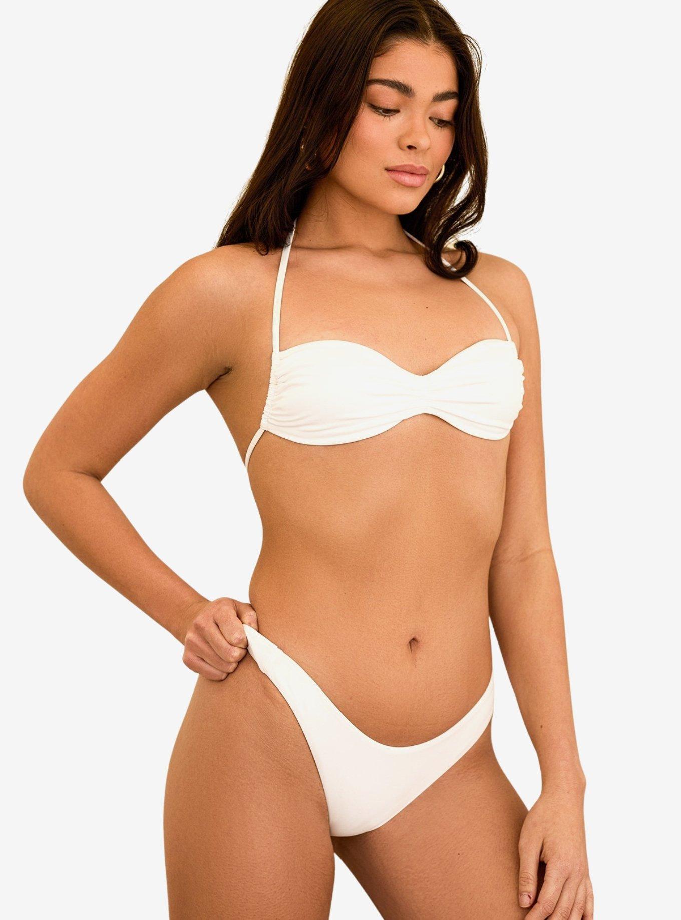Dippin' Daisy's Christina Tie Straps Bandeau Swim Top White, , hi-res