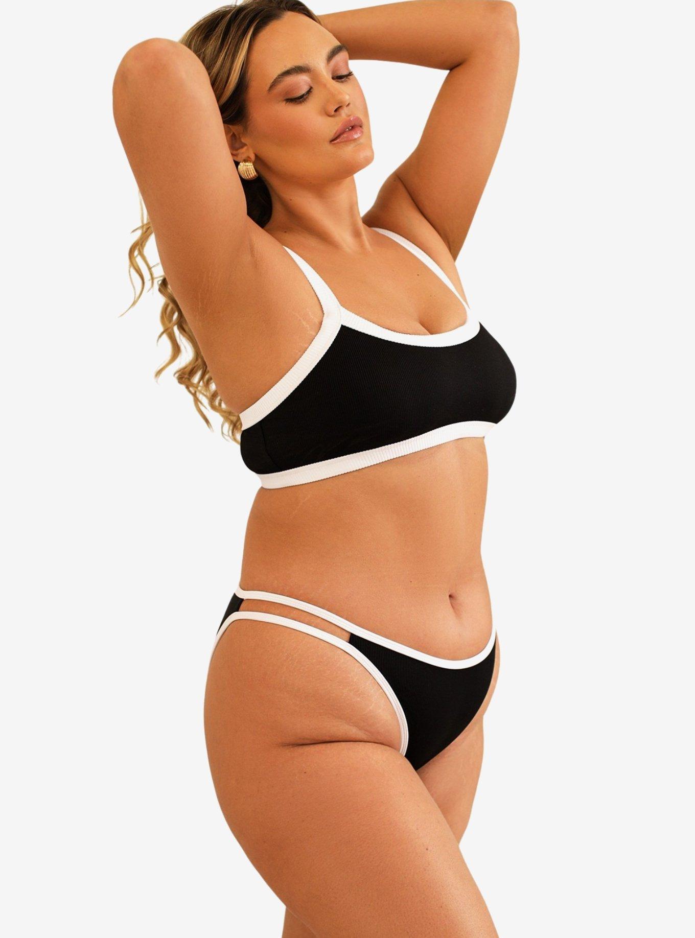 Dippin' Daisy's Cyrus Double Strap Swim Bottom Black Rib, , hi-res