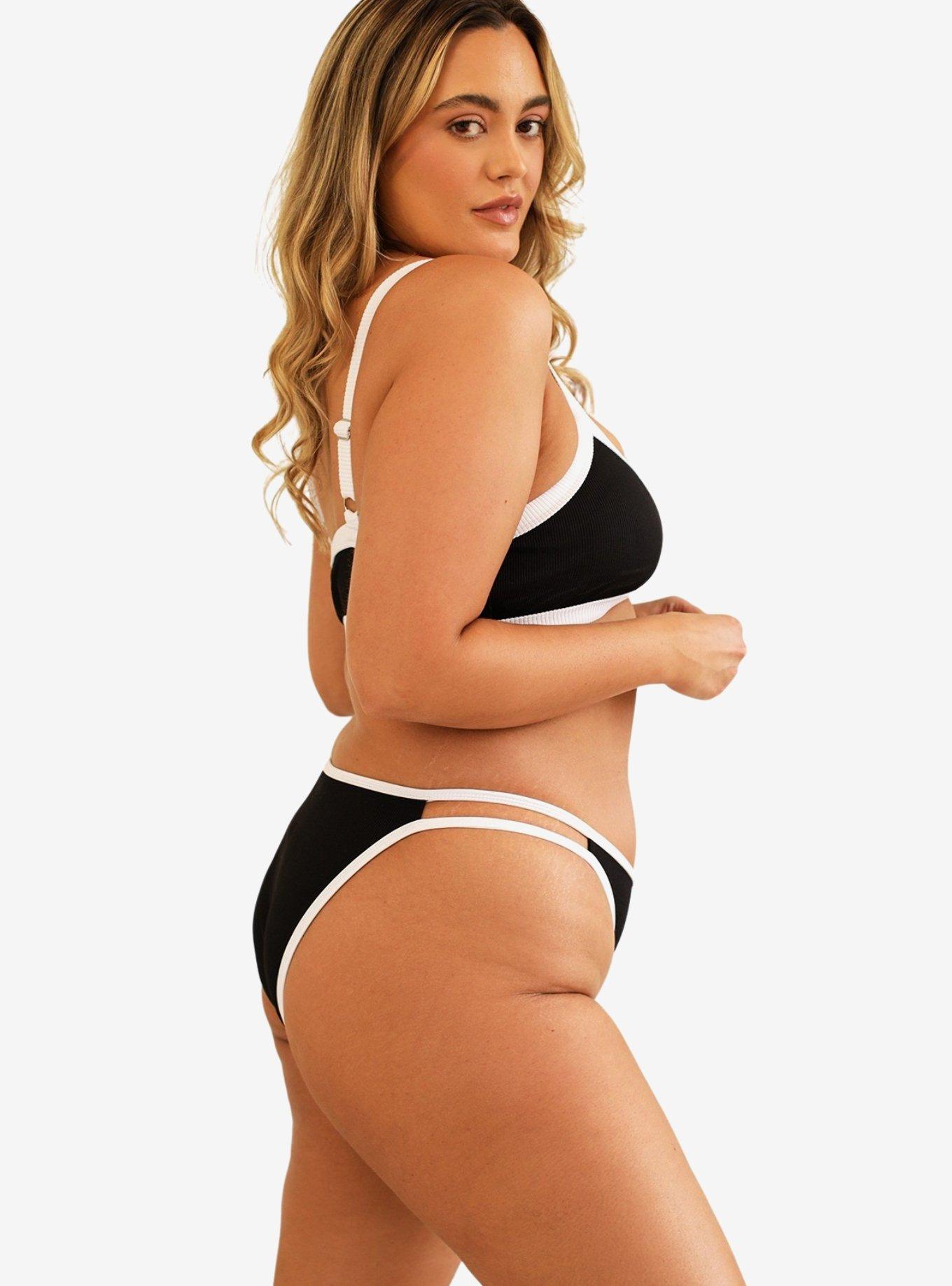 Dippin' Daisy's Cyrus Double Strap Swim Bottom Black Rib, BLACK, alternate
