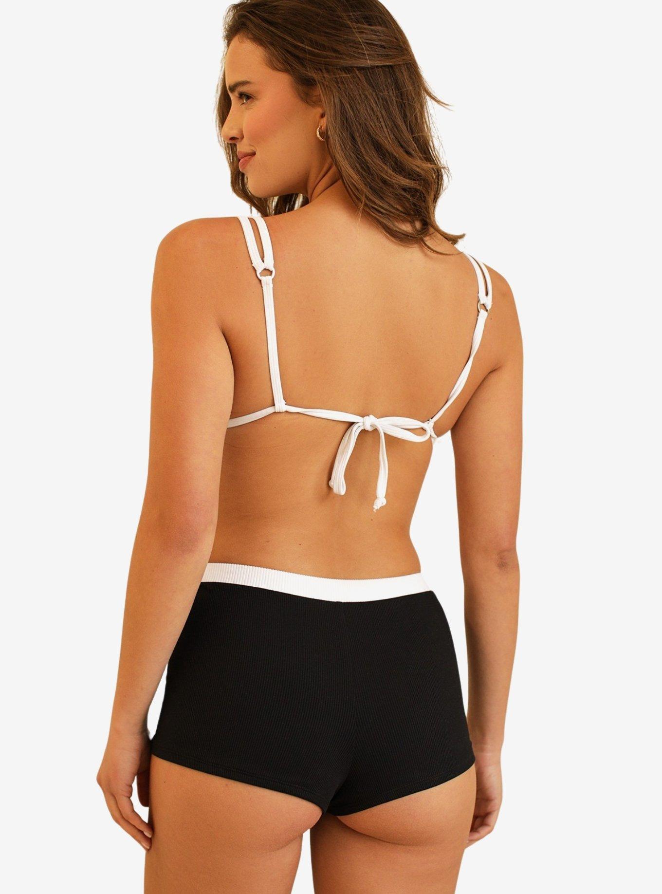 Dippin' Daisy's Billy Double Strap Swim Top Black Rib, BLACK, alternate