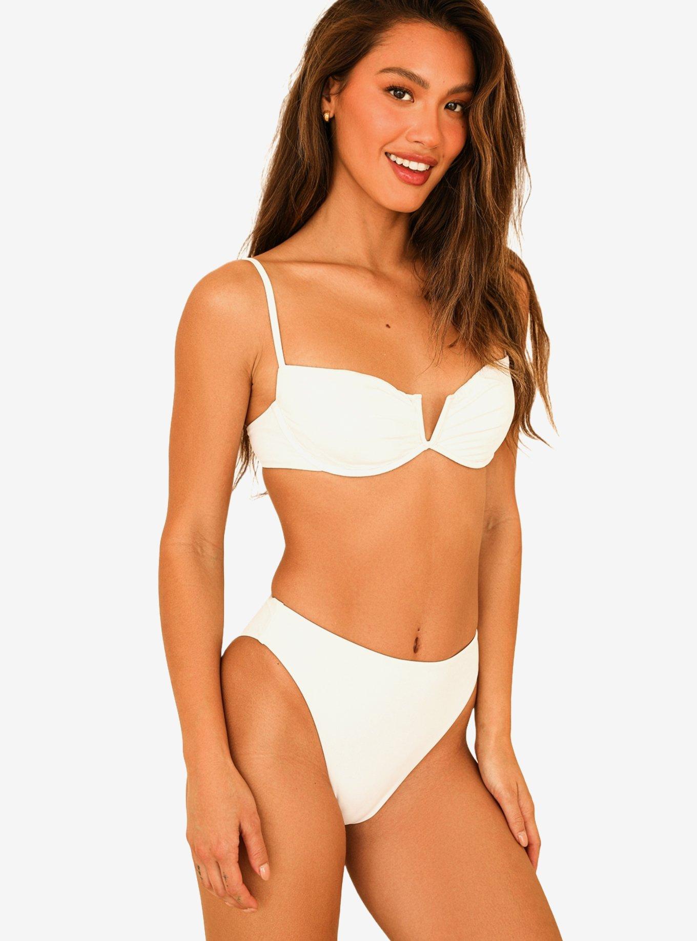 Dippin' Daisy's Seashore High Waist Cheeky Swim Bottom White, , hi-res