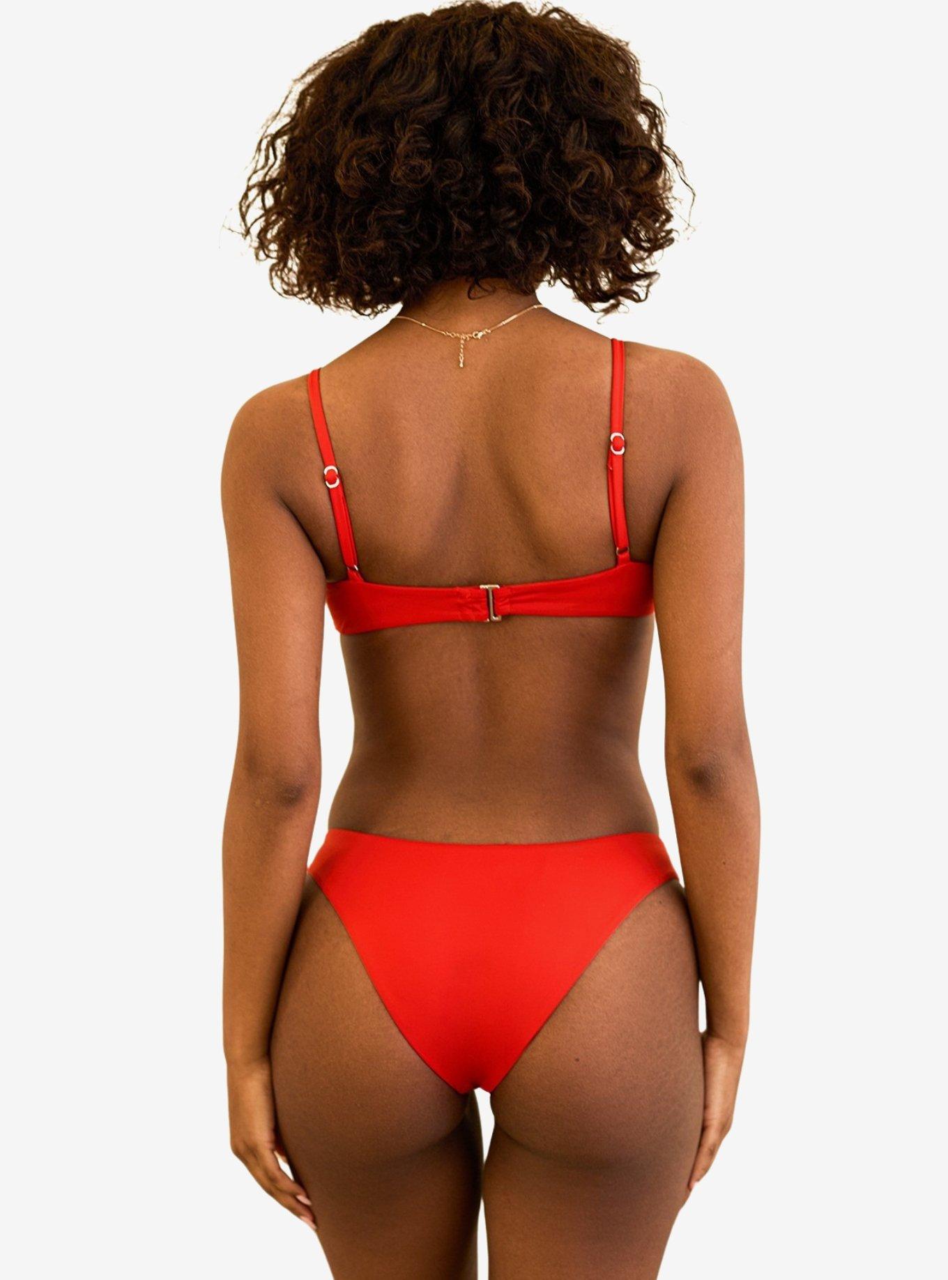 Dippin' Daisy's Nocturnal Cheeky Swim Bottom Poppy, RED, alternate
