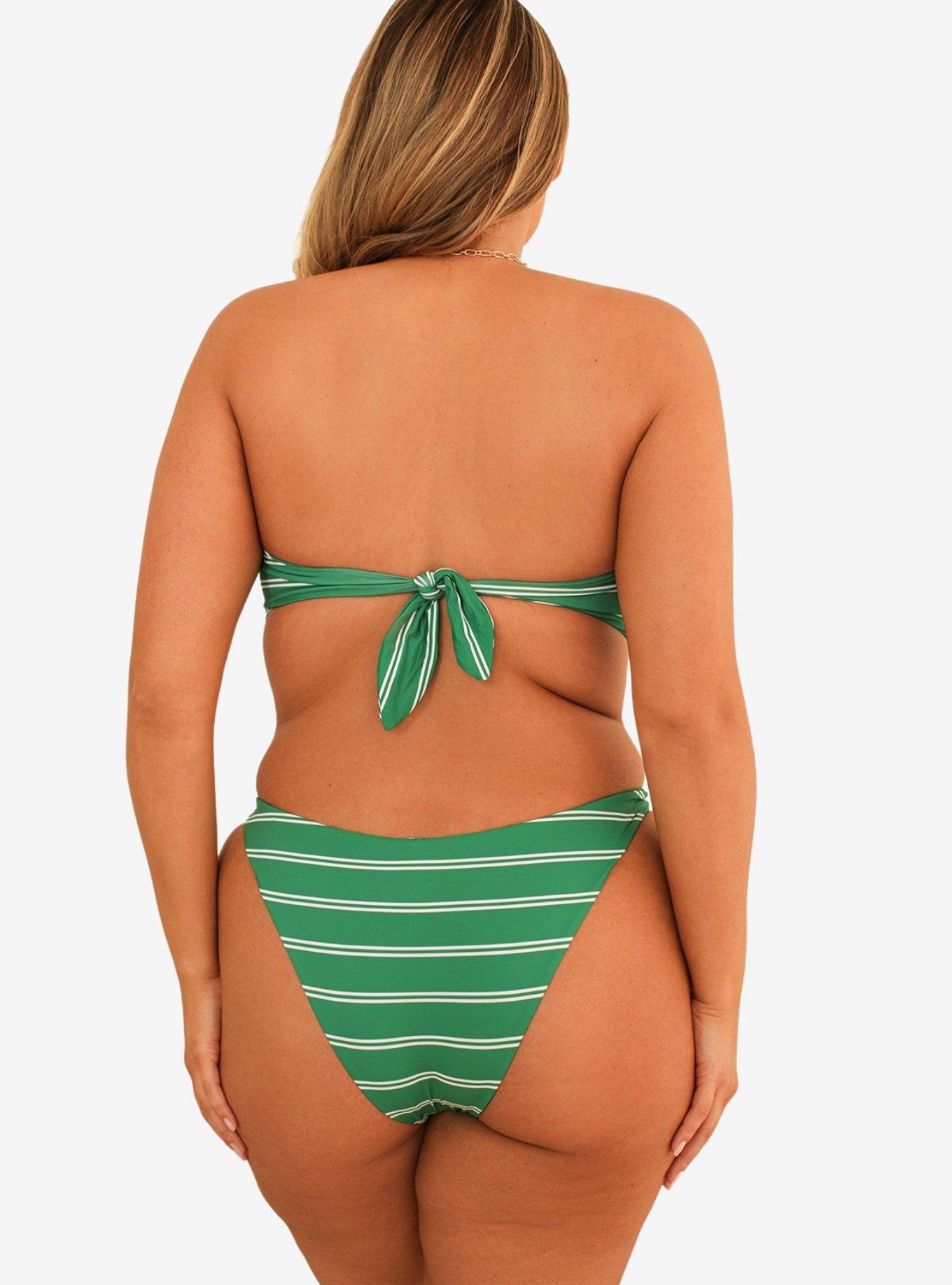 Dippin' Daisy's Nocturnal Cheeky Swim Bottom Green Moto Stripe, GREEN, alternate