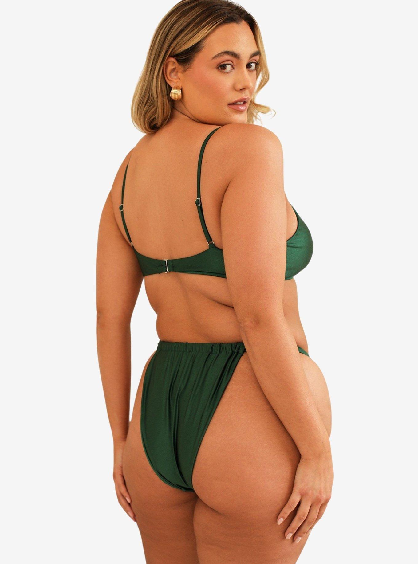 Dippin' Daisy's Zen Knotted Triangle Swim Top Hunter, GREEN, alternate