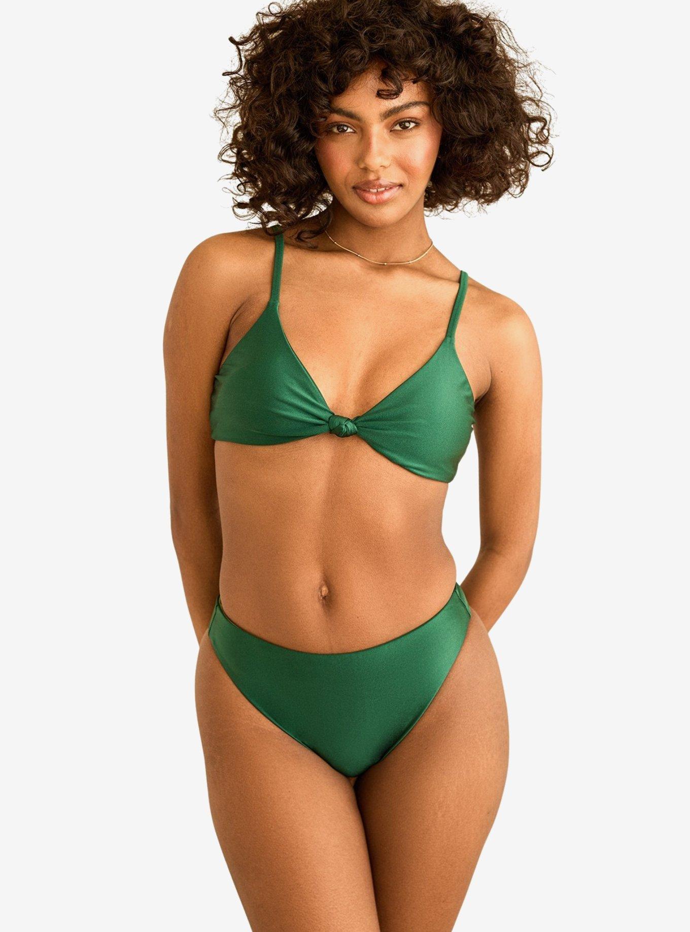 Dippin' Daisy's Zen Knotted Triangle Swim Top Hunter, GREEN, alternate