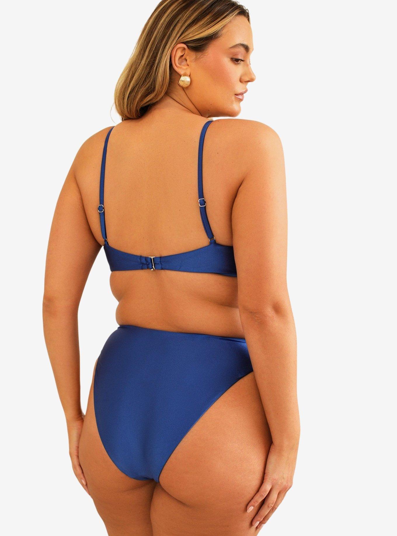 Dippin' Daisy's Zen Knotted Triangle Swim Top Marina Shimmer, BLUE, alternate