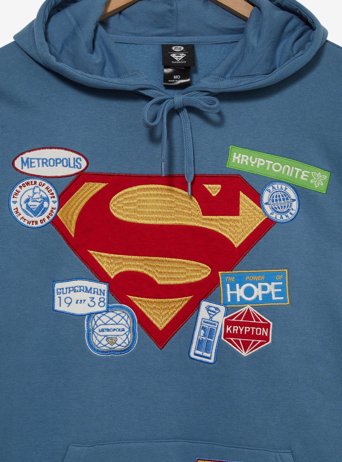DC Comics Superman Logo Patch Hoodie &mdash; BoxLunch Exclusive, SLATE, alternate