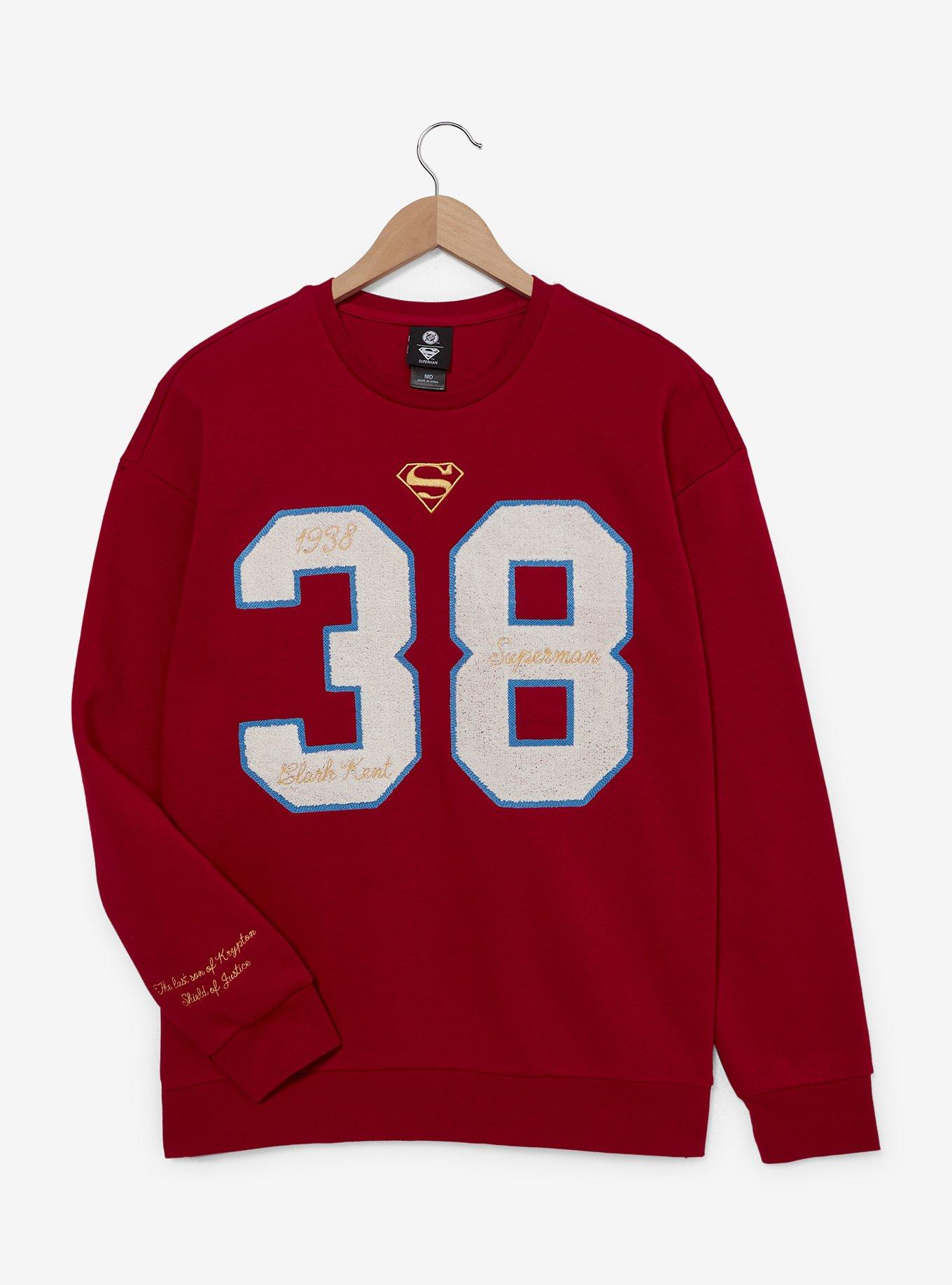 DC Comics Superman Vintage Jersey Crewneck - BoxLunch Exclusive, RED, alternate