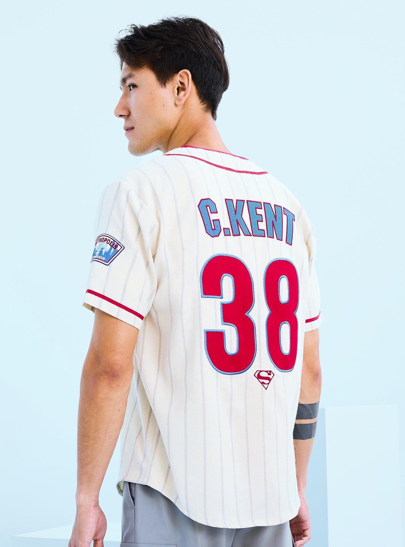 DC Comics Superman Clark Kent Striped Baseball Jersey - BoxLunch Exclusive, , hi-res