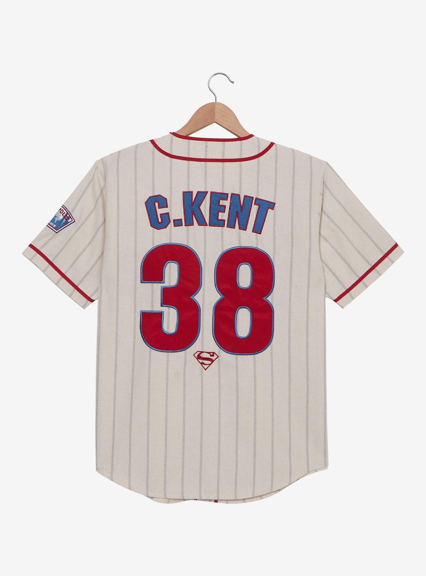 DC Comics Superman Clark Kent Striped Baseball Jersey - BoxLunch Exclusive, OFF WHITE, alternate