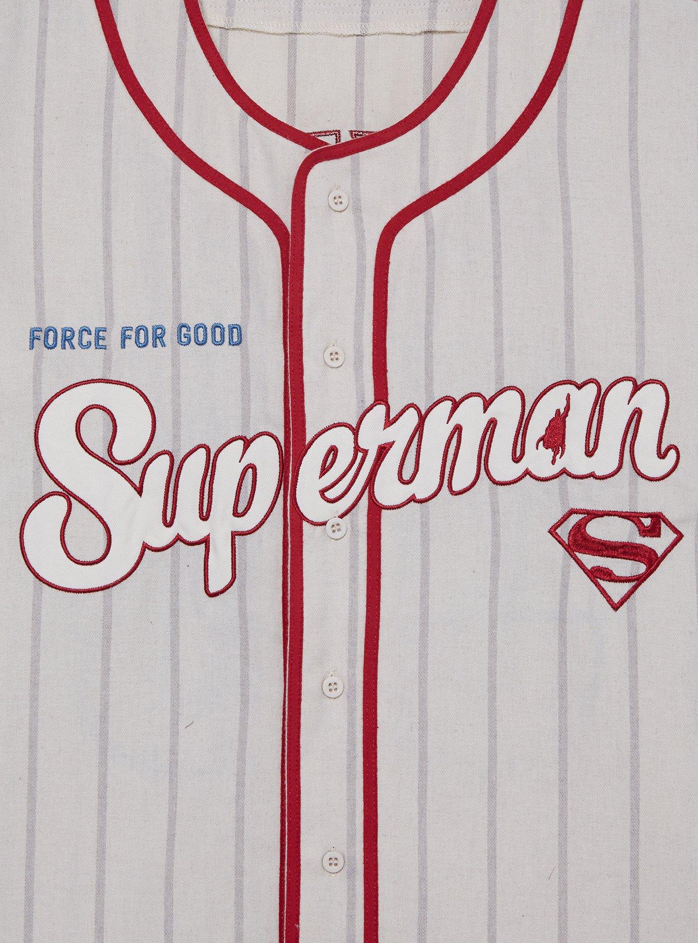 DC Comics Superman Clark Kent Striped Baseball Jersey - BoxLunch Exclusive, OFF WHITE, alternate