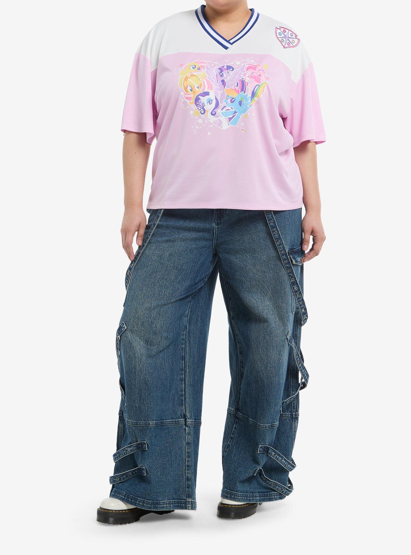 My Little Pony Group Castle Girls Oversized Football Jersey Plus Size, MULTI, alternate