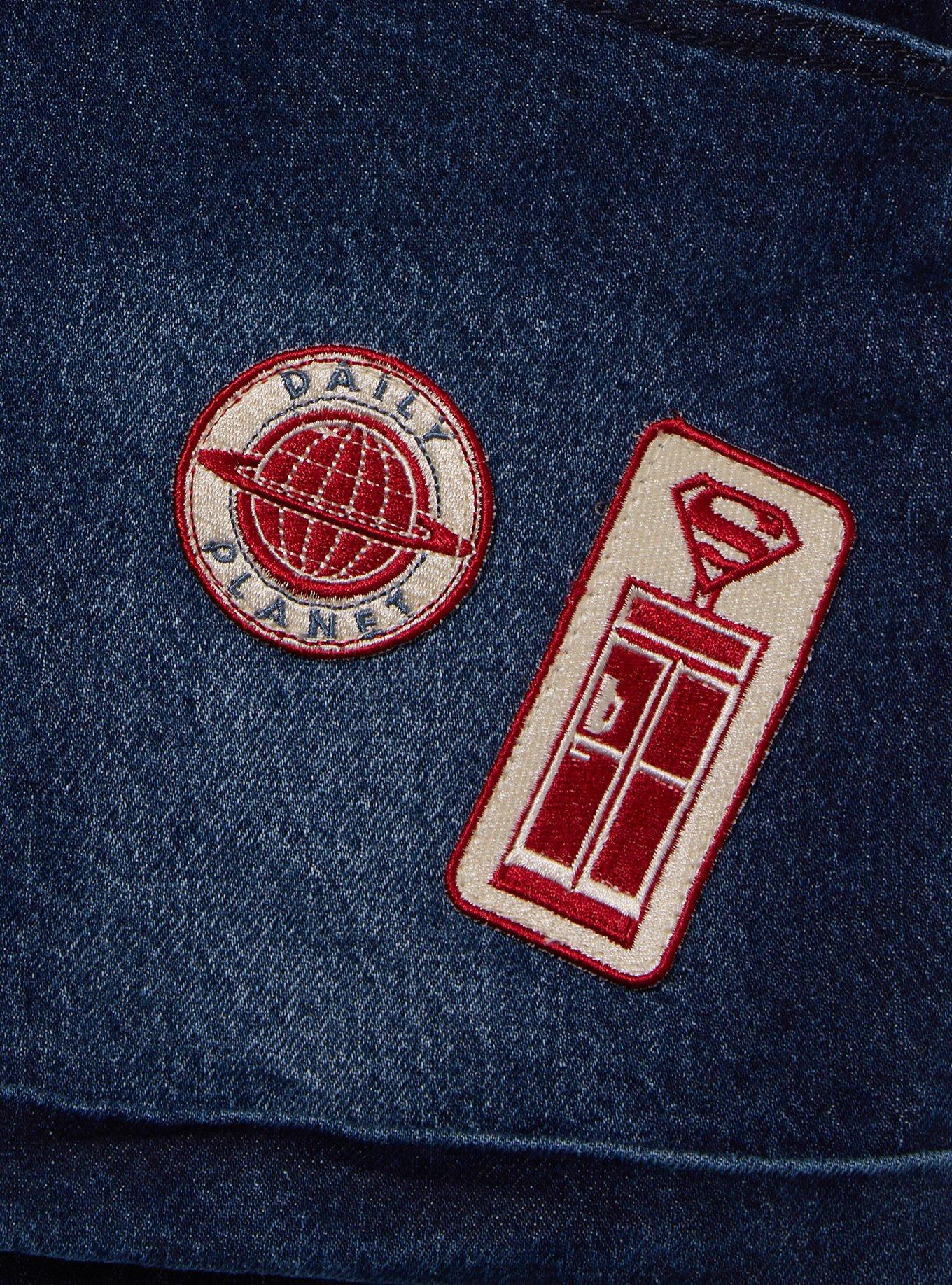 DC Comics Superman Icons Women's Plus Size Short Overalls, DENIM, alternate