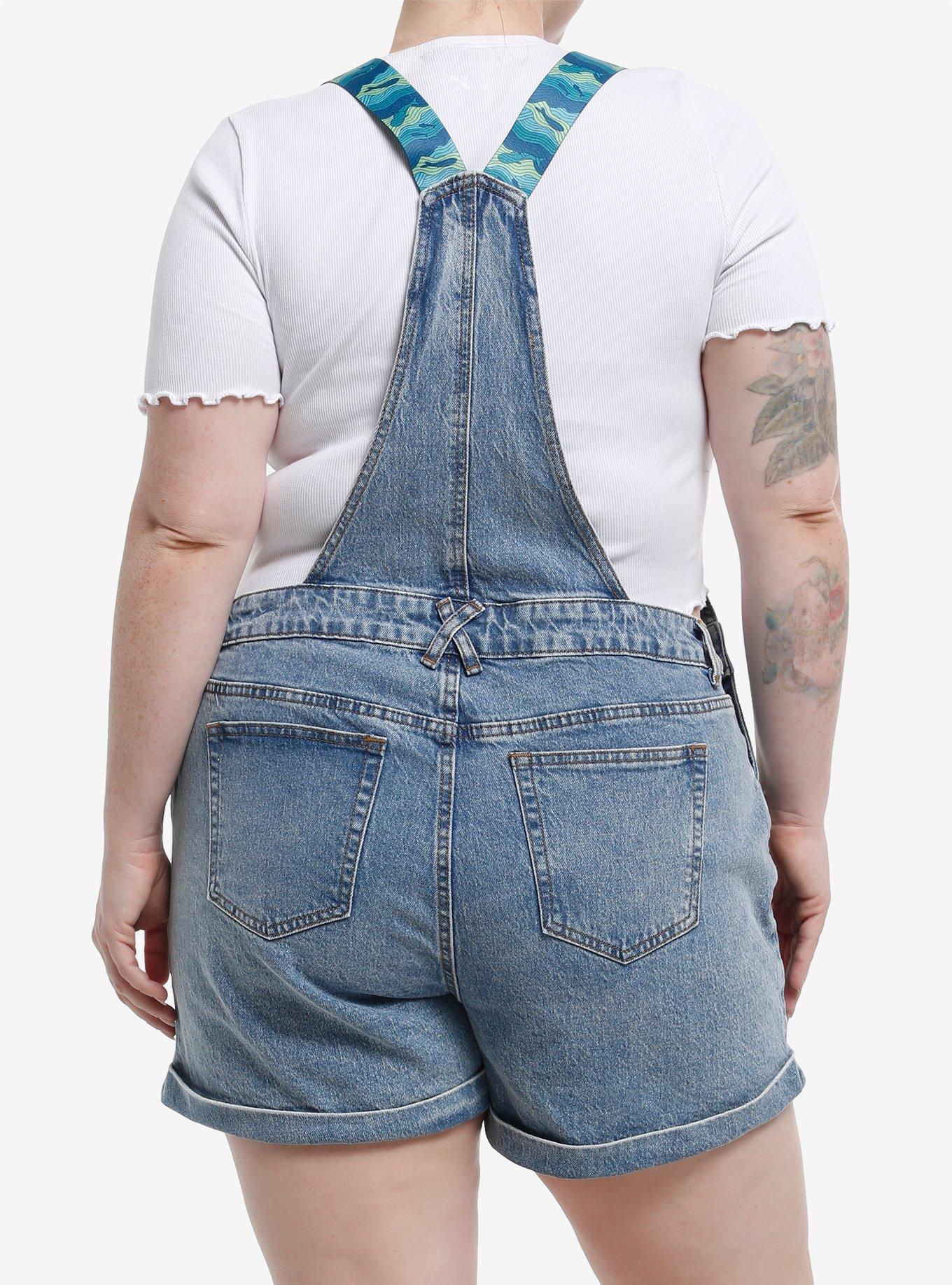 Her Universe Studio Ghibli® Ponyo Embroidered Denim Shortalls Plus Size, MULTI, alternate