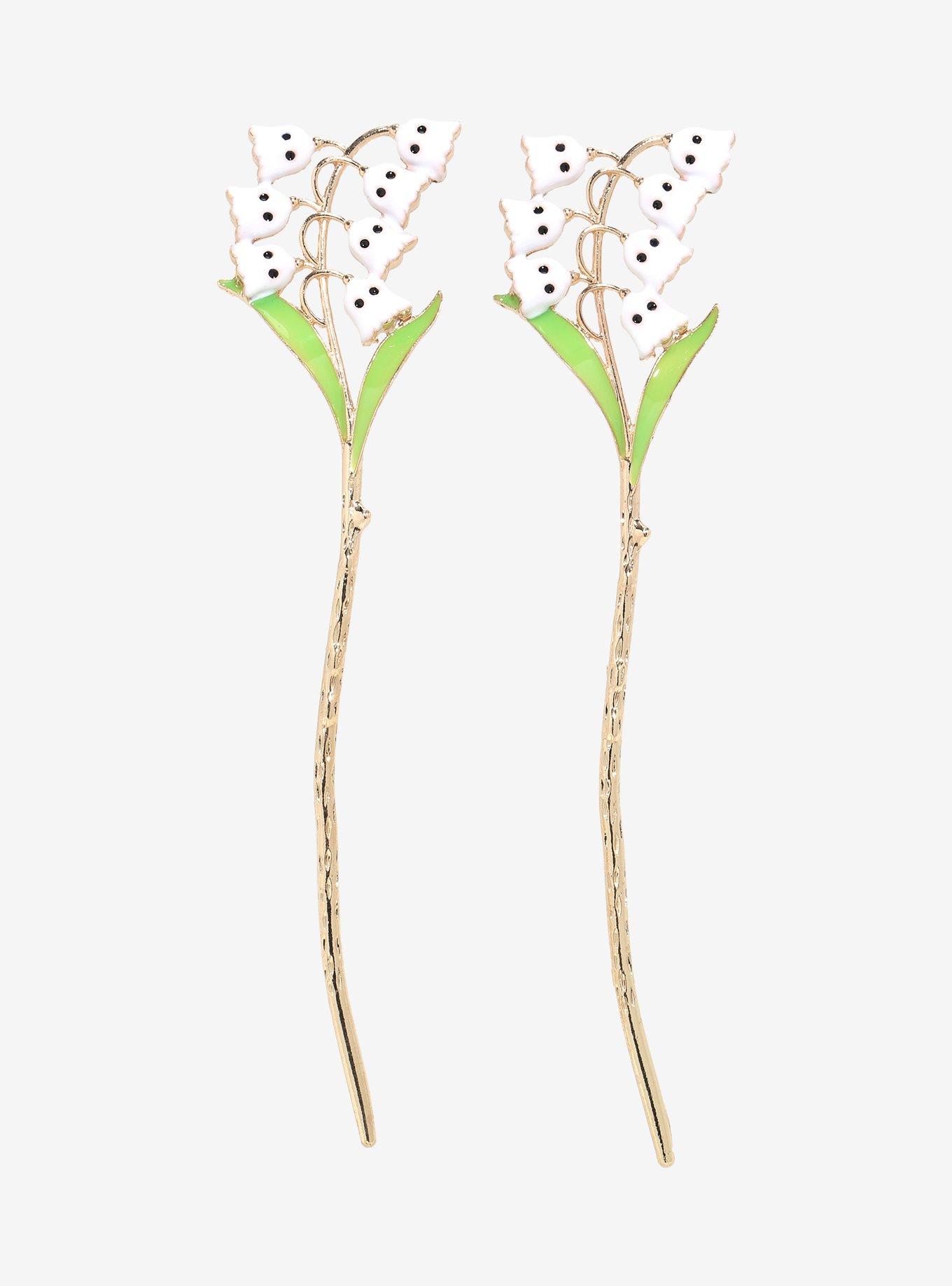 Thorn & Fable Ghost Flower Hair Stick Set, , hi-res