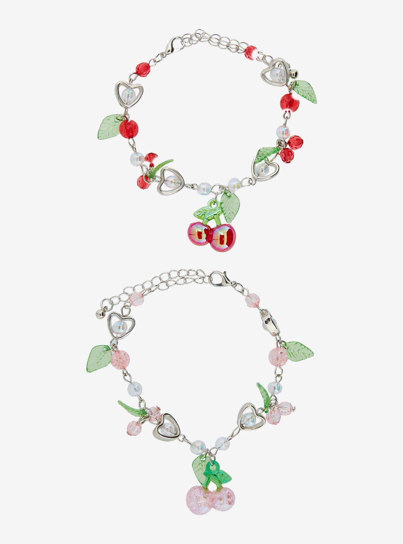 Sweet Society Cherry Best Friend Charm Bracelet Set, , hi-res
