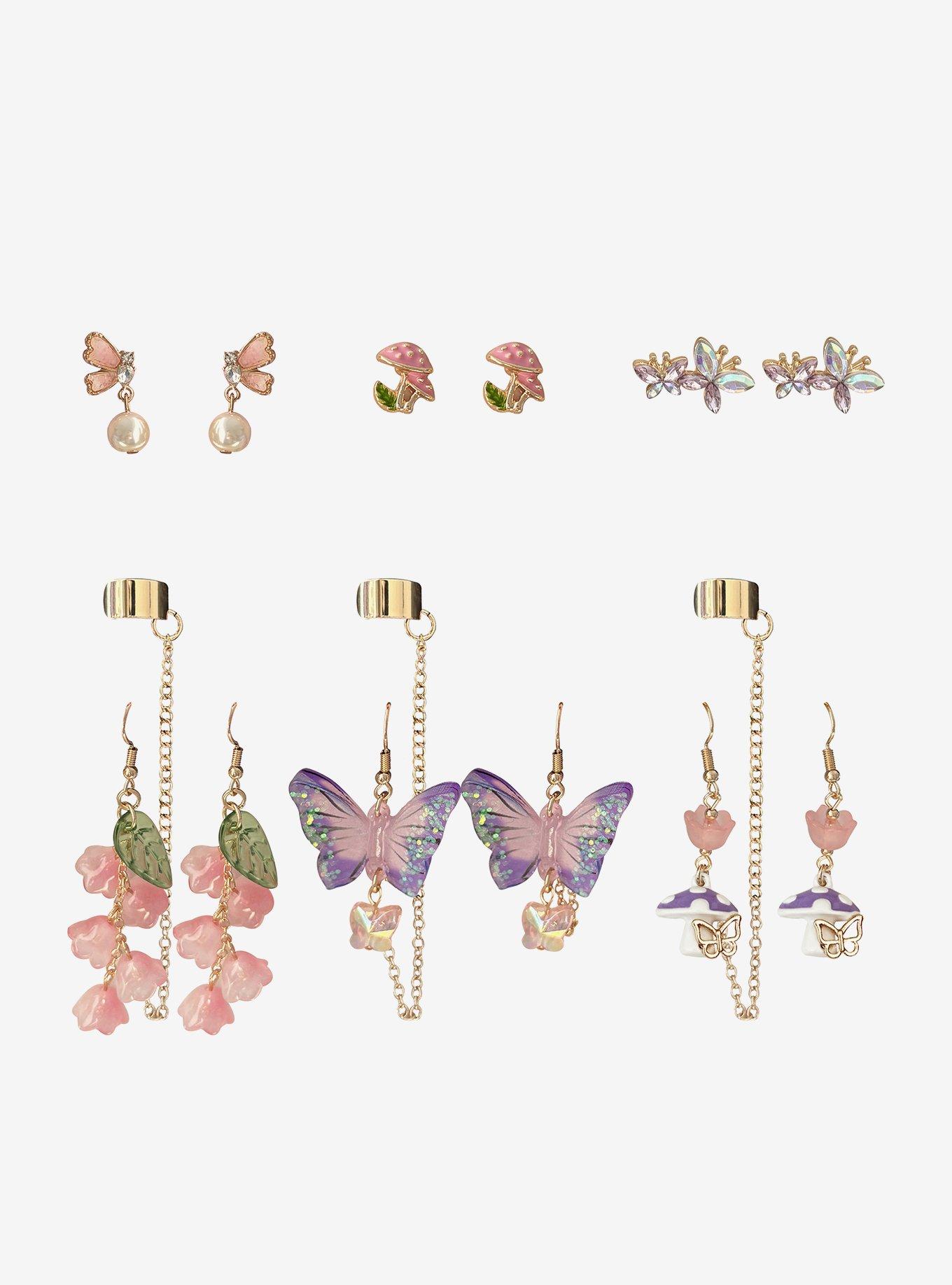 Thorn & Fable Fairy Cottage Butterfly Earring Set, , hi-res