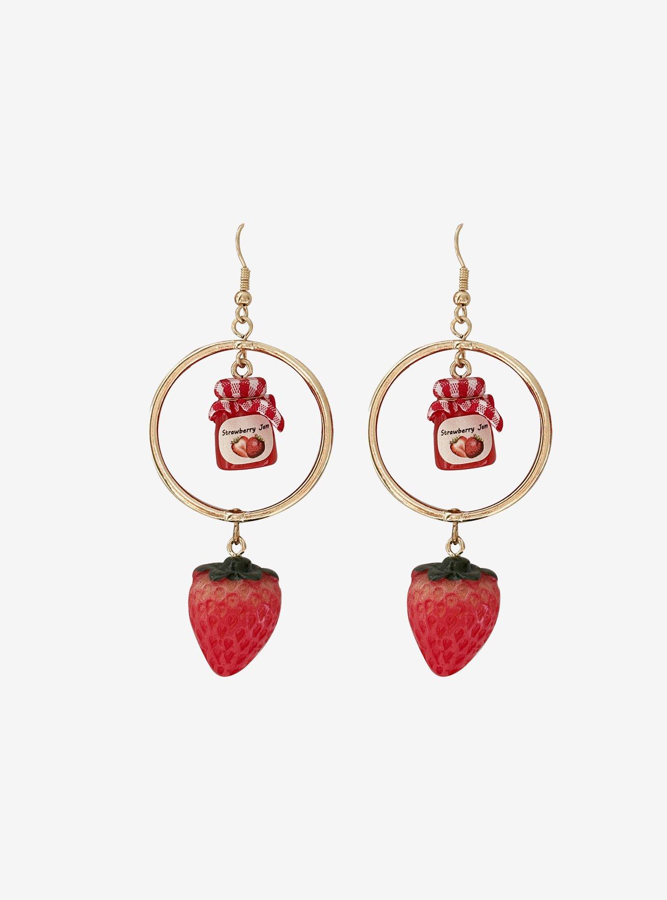 Thorn & Fable Strawberry Jam Hoop Earrings, , hi-res