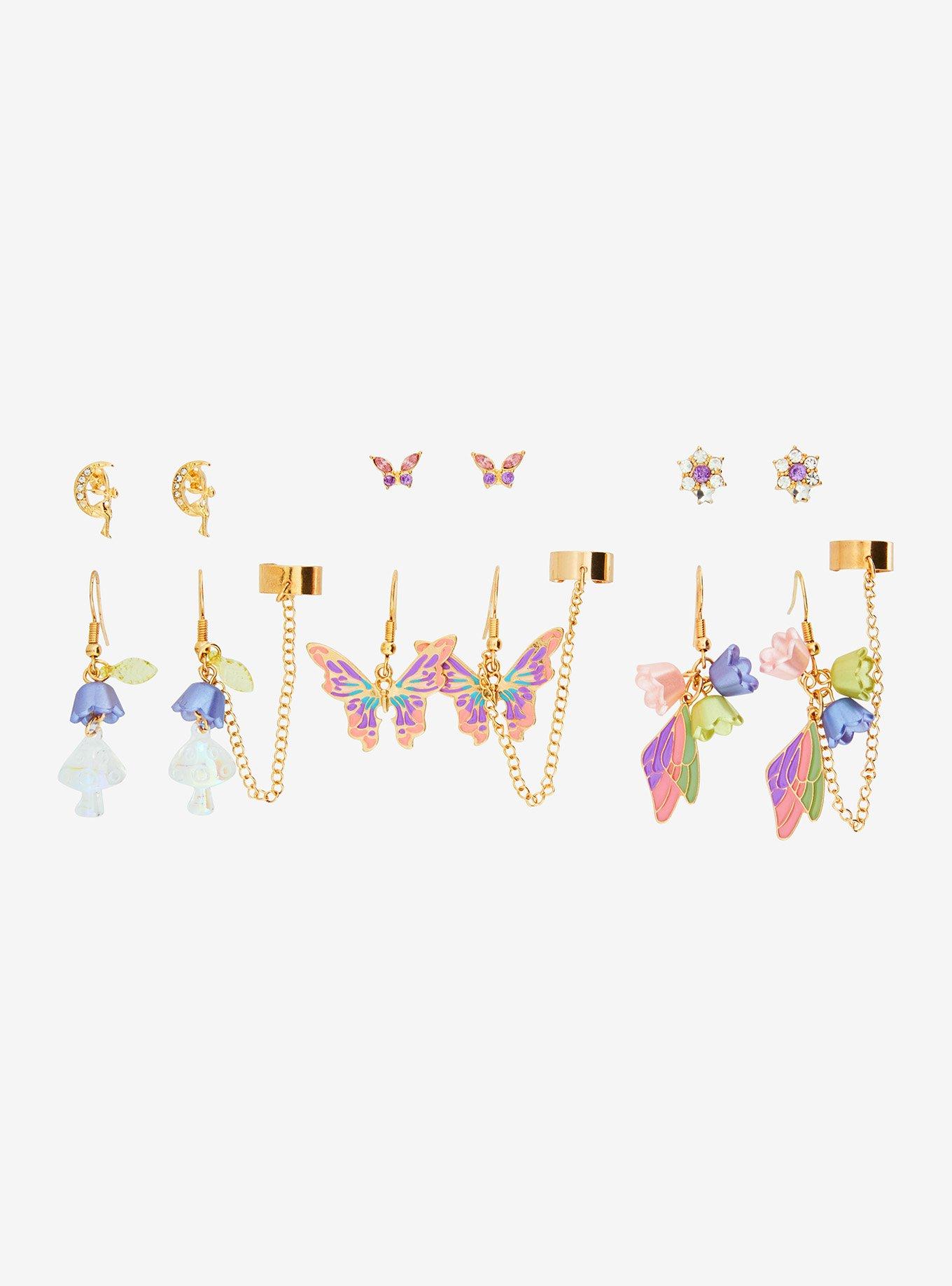 Thorn & Fable Fairy Garden Cuff Earring Set, , hi-res