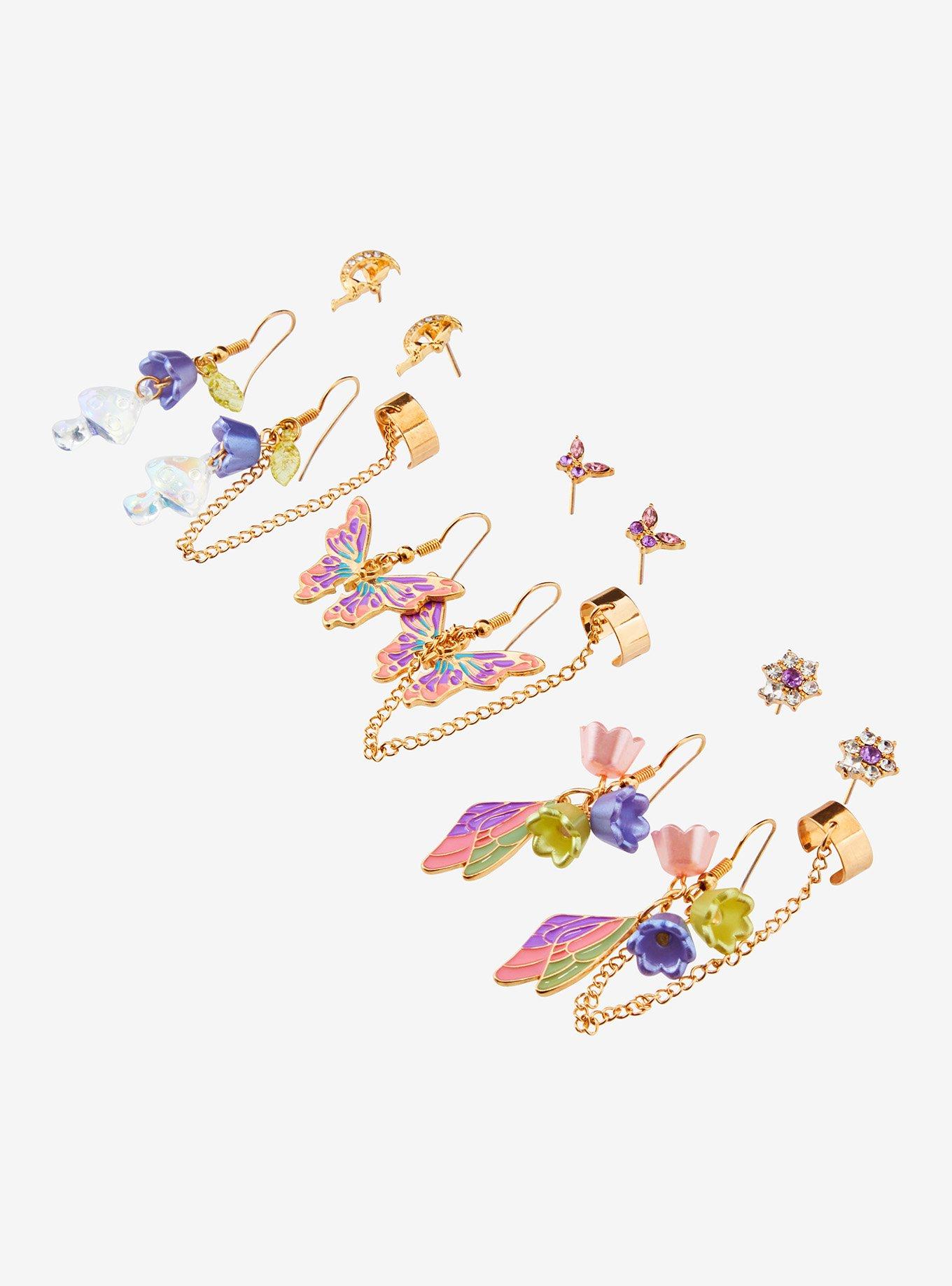 Thorn & Fable Fairy Garden Cuff Earring Set, , alternate