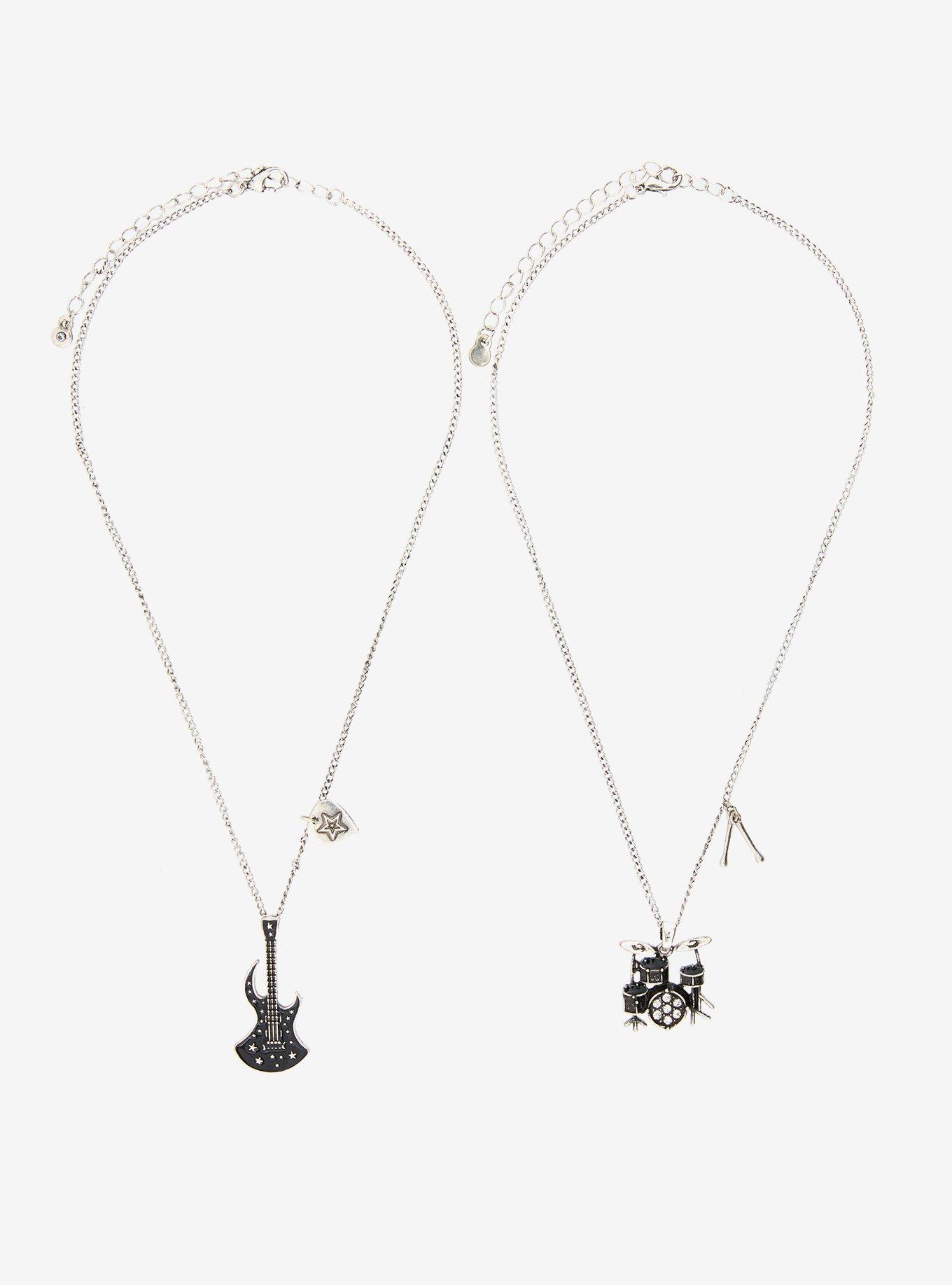 Drum Set Guitar Best Friend Necklace Set, , hi-res