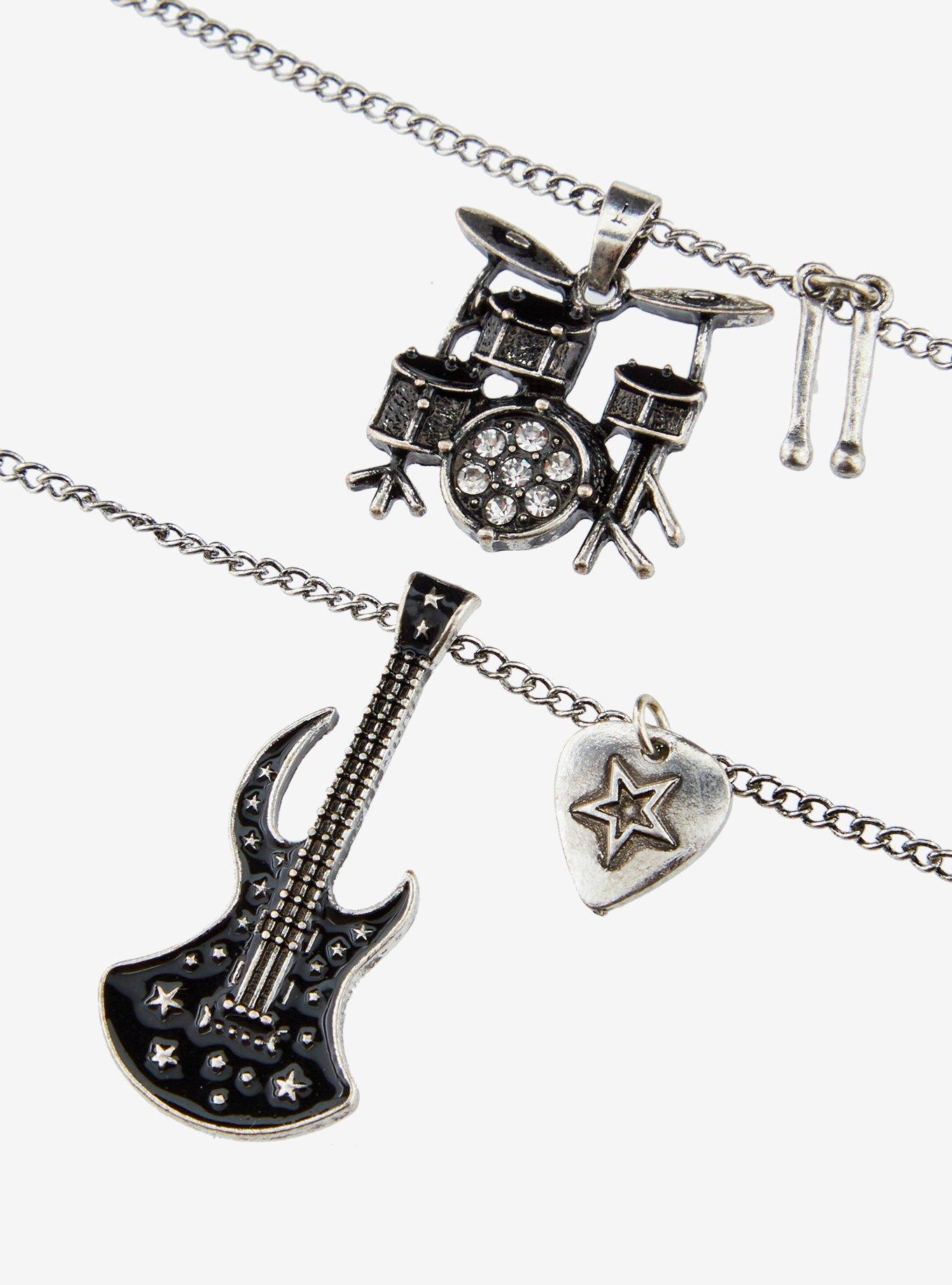 Drum Set Guitar Best Friend Necklace Set, , alternate