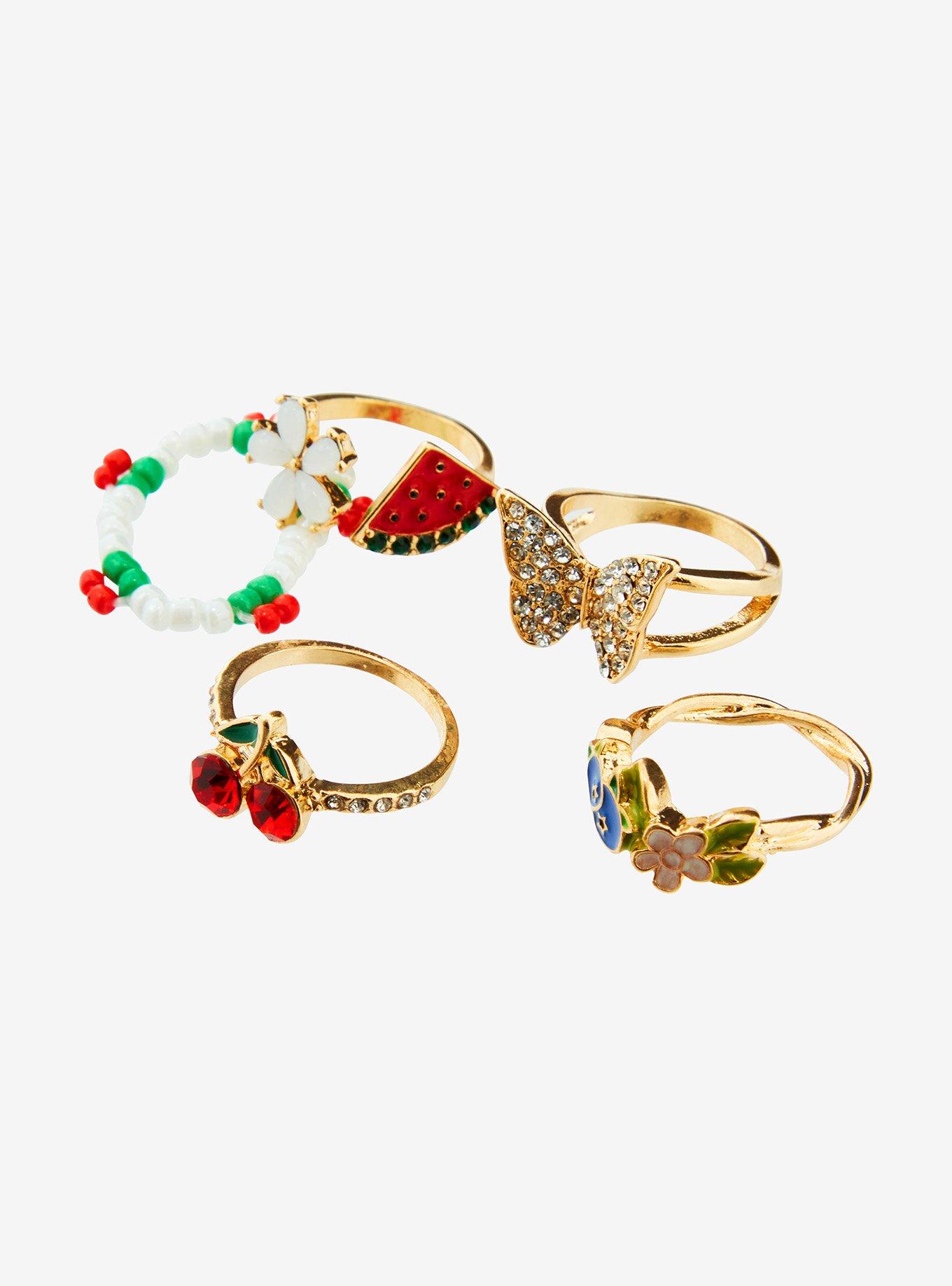 Thorn & Fable Fruit Butterfly Ring Set, , alternate