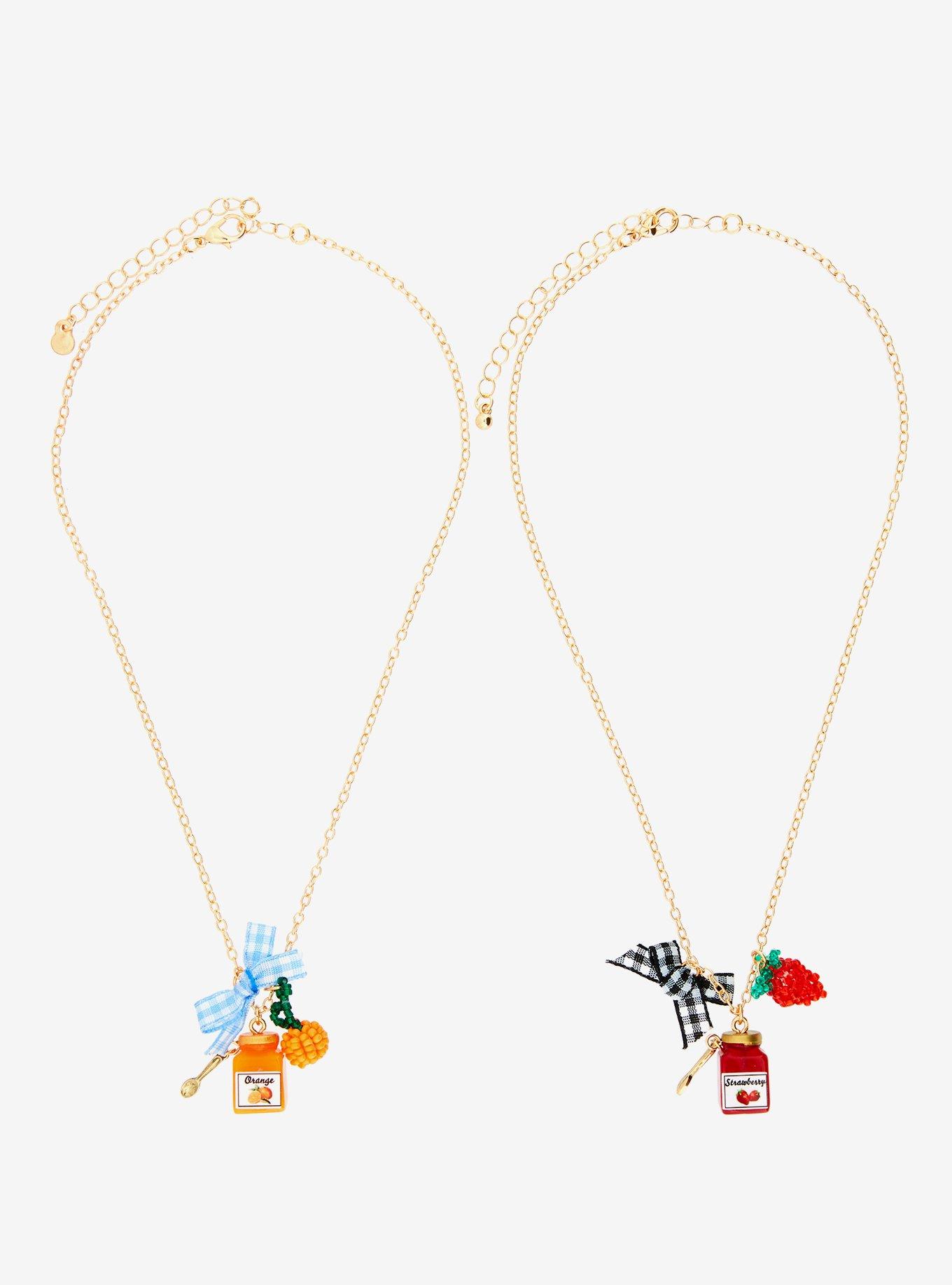 Thorn & Fable Fruit Jam Ribbon Best Friend Necklace Set, , alternate