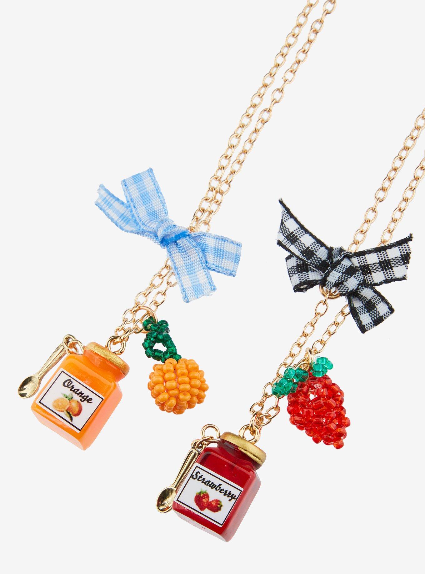 Thorn & Fable Fruit Jam Ribbon Best Friend Necklace Set, , alternate