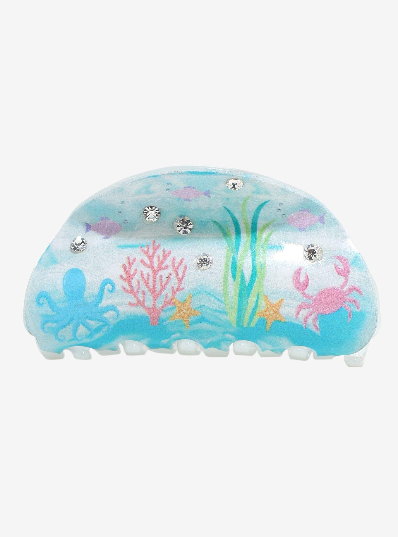 Underwater Scene Rhinestone Claw Hair Clip, , hi-res