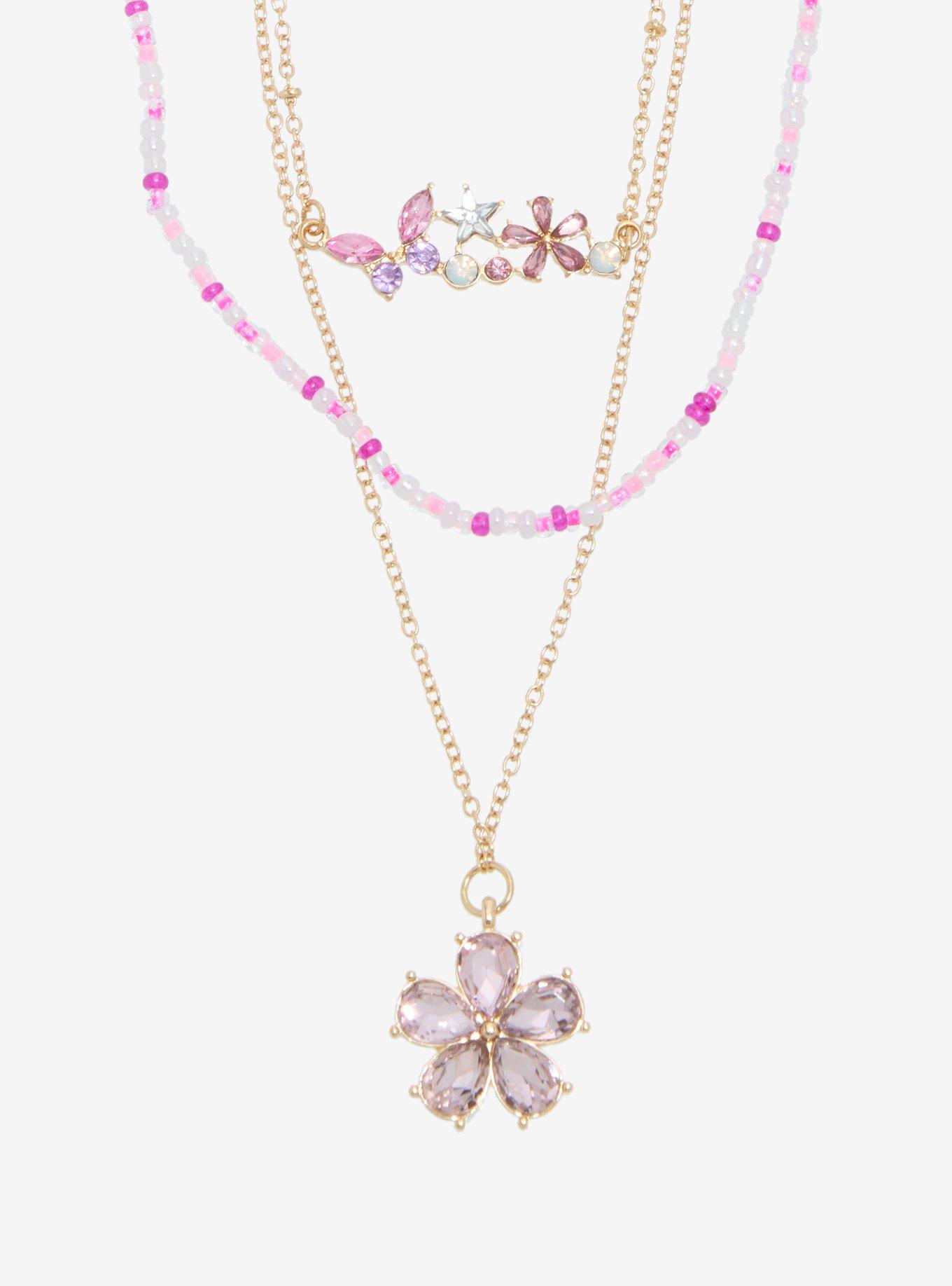 Sweet Society Sakura Butterfly Gem Necklace Set, , alternate