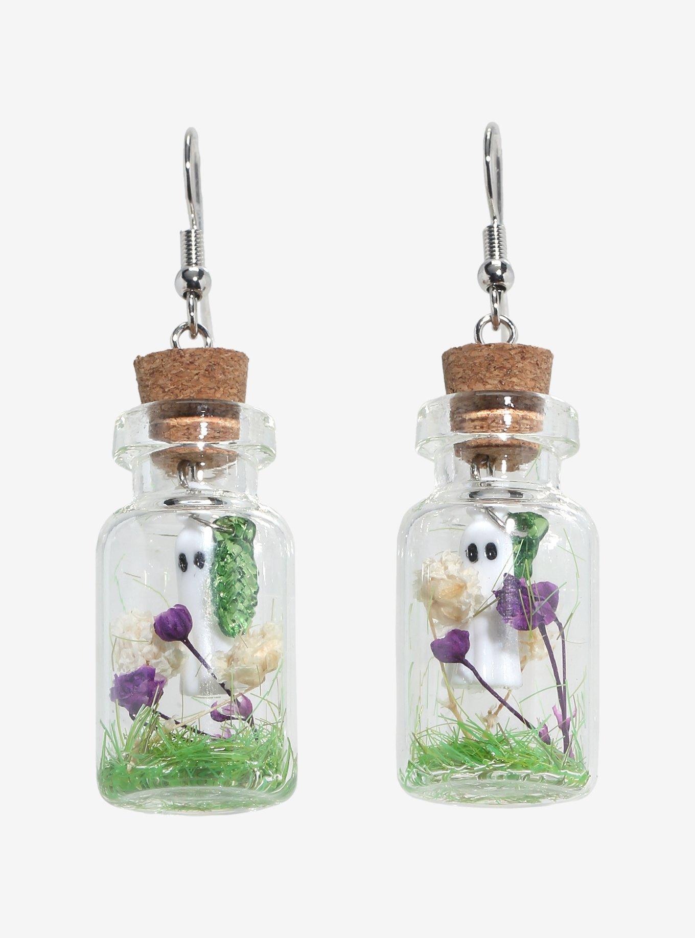 Thorn & Fable Ghost Flower Jar Earrings, , hi-res