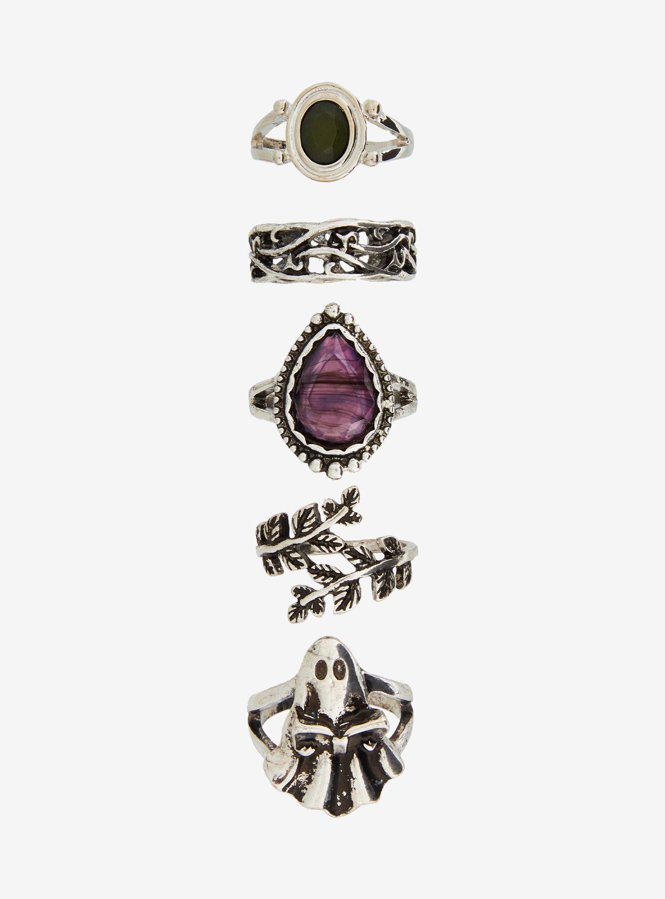 Thorn & Fable Ghost Reading Stone Ring Set, , hi-res