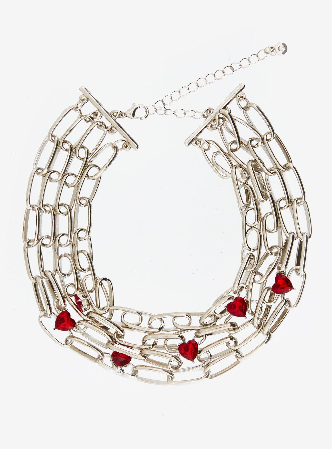 Heart Chain Link Choker, , alternate