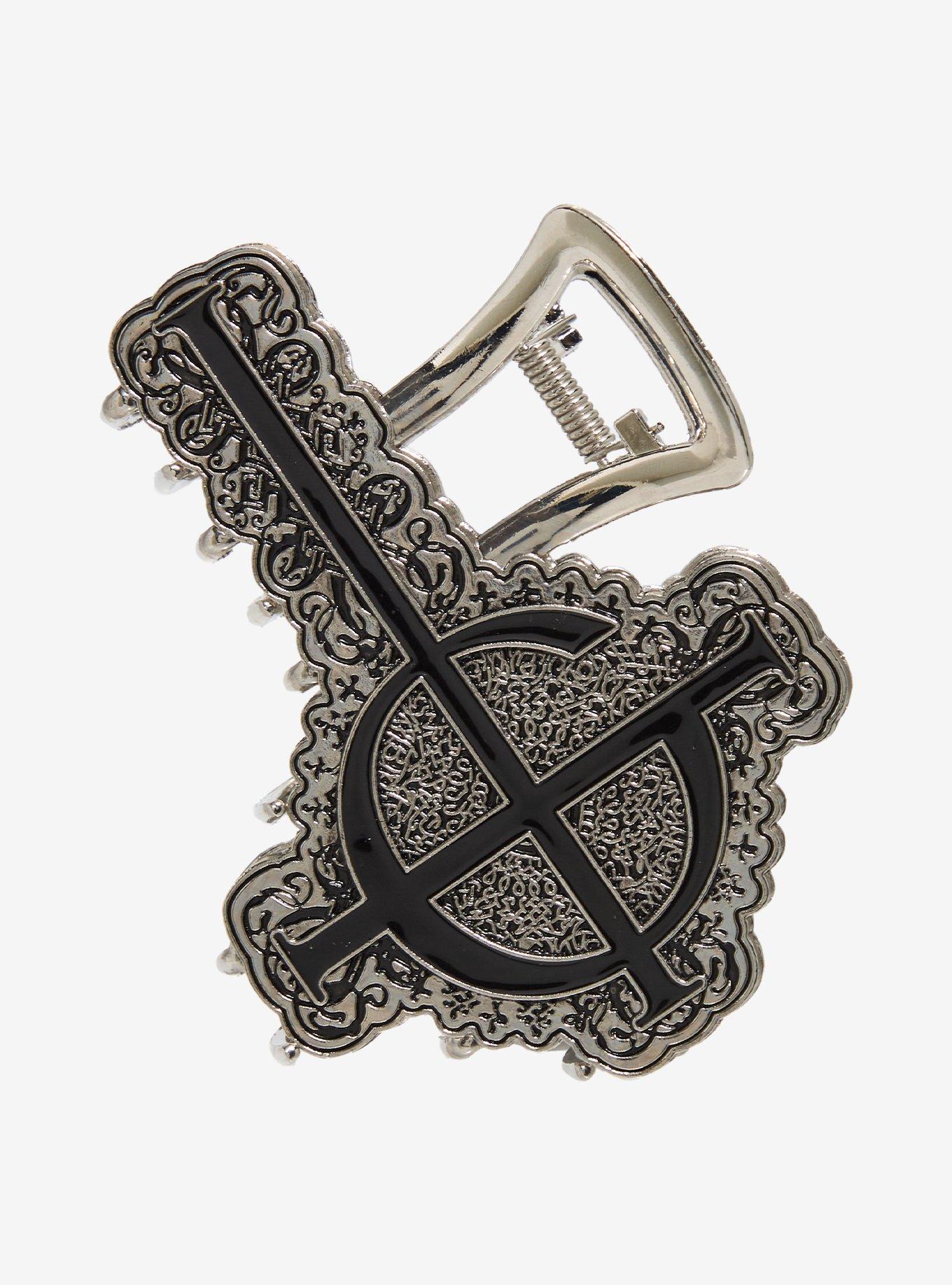 Ghost Grucifix Figural Claw Hair Clip, , hi-res