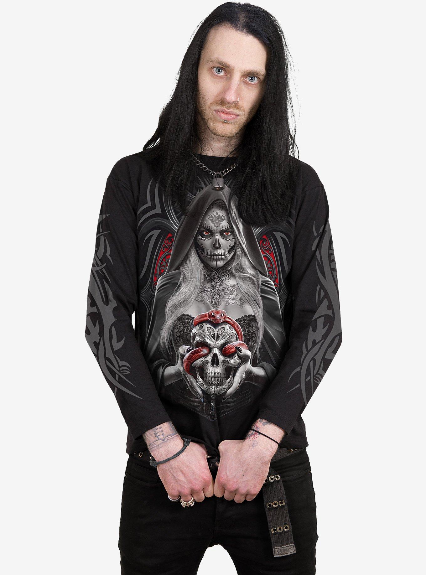 Spiral High Priestess Long Sleeve T-Shirt, BLACK, alternate