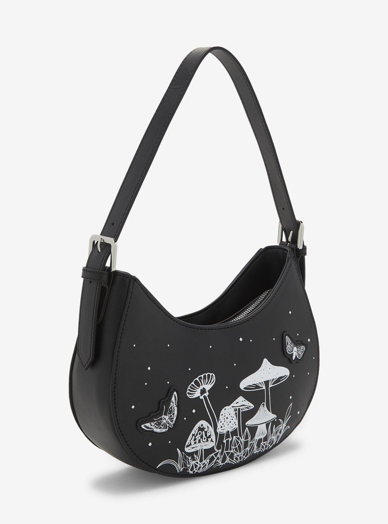 Black & White Mushroom Butterfly Shoulder Bag, , hi-res