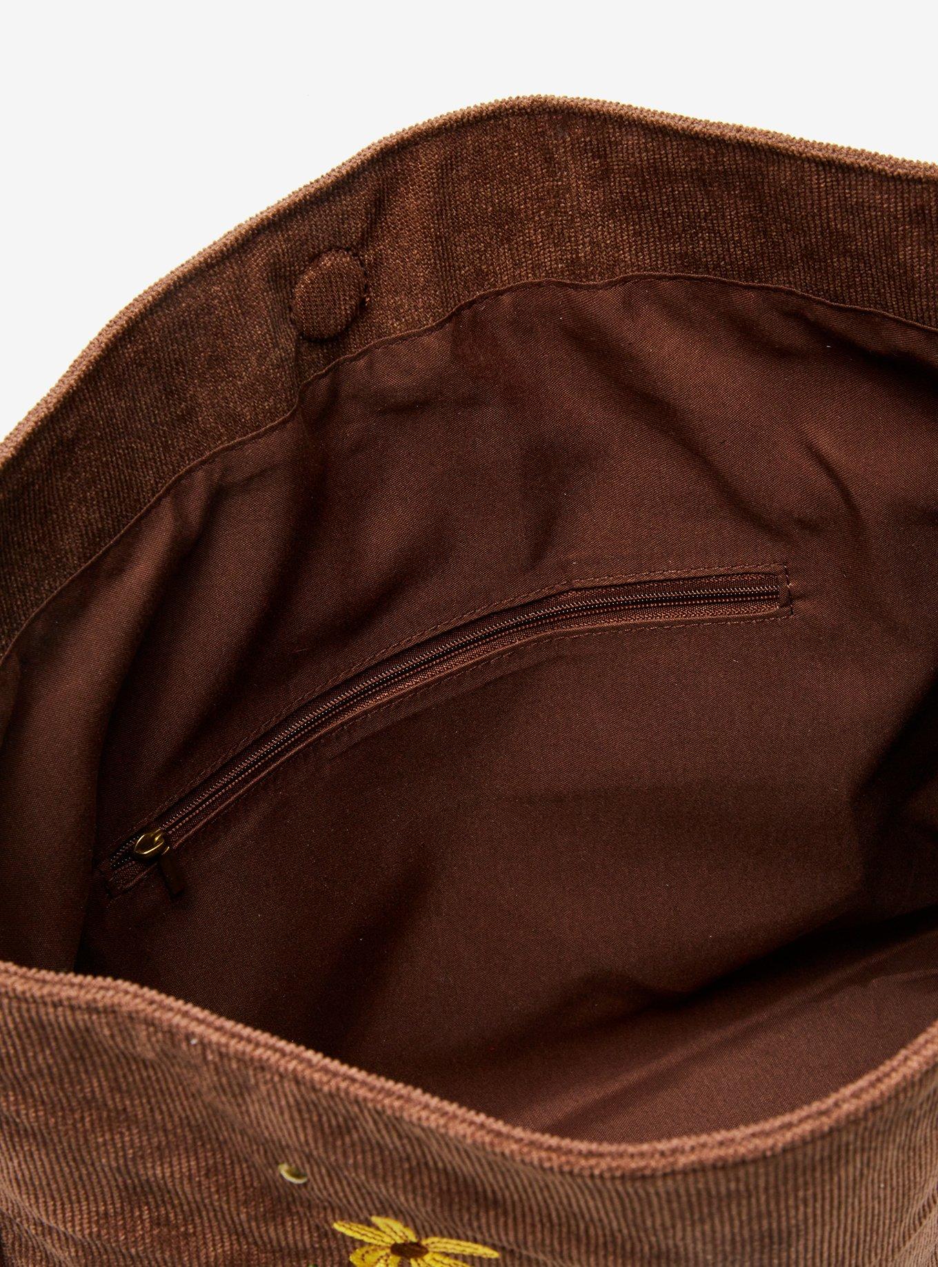 Mushroom Cottagecore Corduroy Messenger Bag, , alternate
