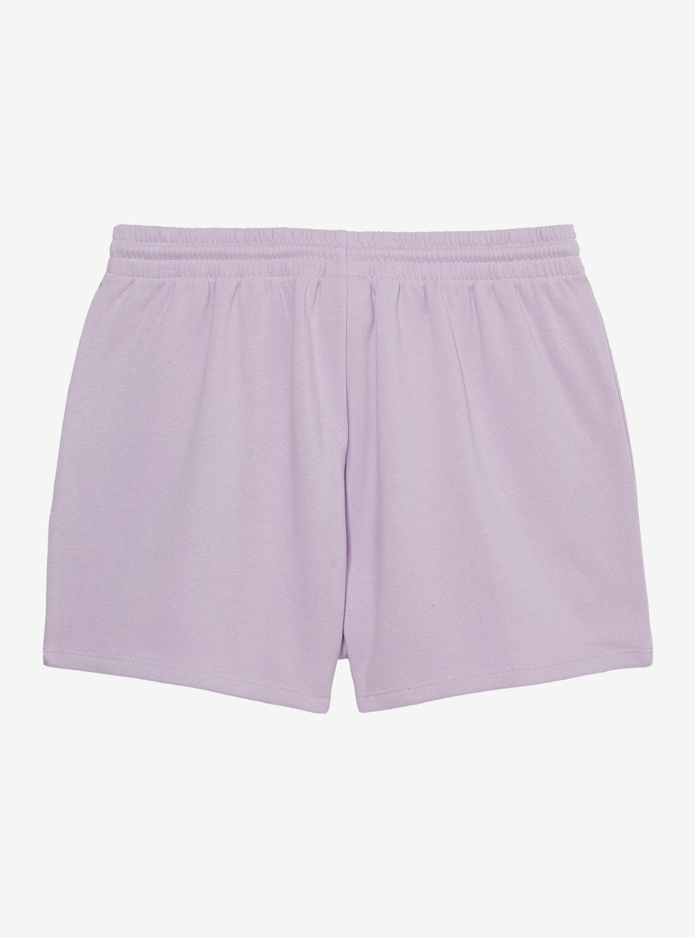 Disney Lilo & Stitch Sparkle Stitch Symbols Women's Shorts - BoxLunch Exclusive, LAVENDER, alternate