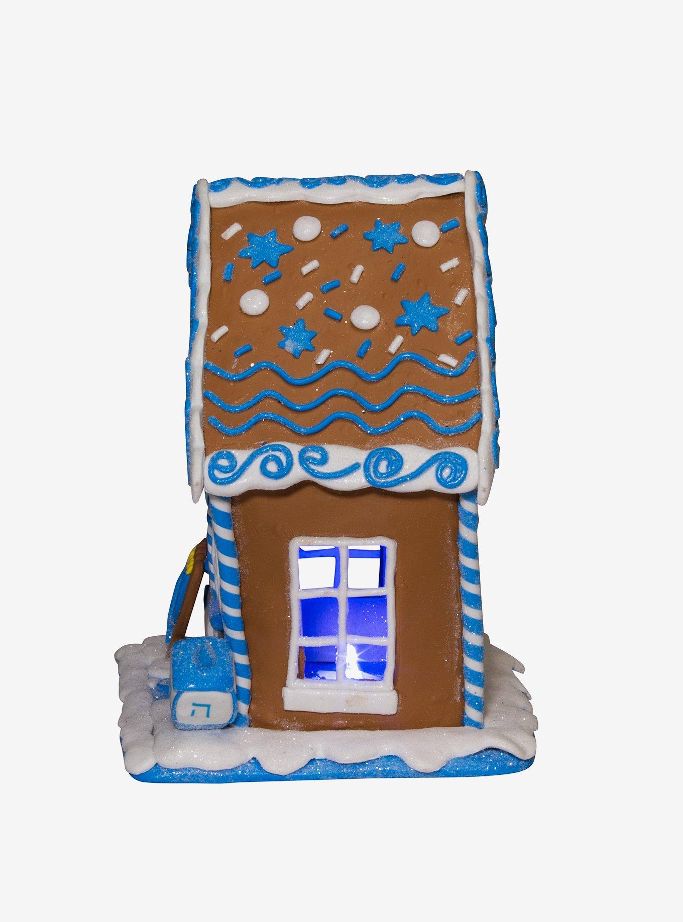 Hanukkah LED Gingerbread House Tablepiece