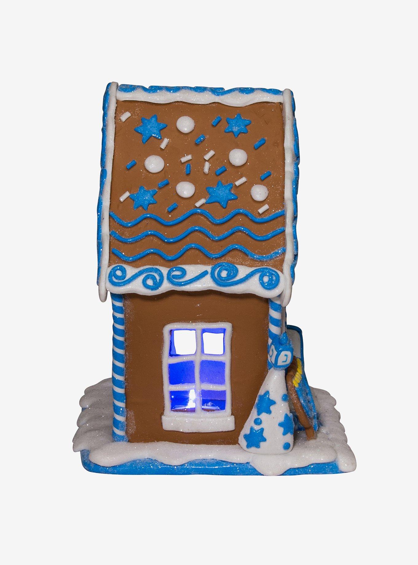 Hanukkah LED Gingerbread House Tablepiece, , alternate