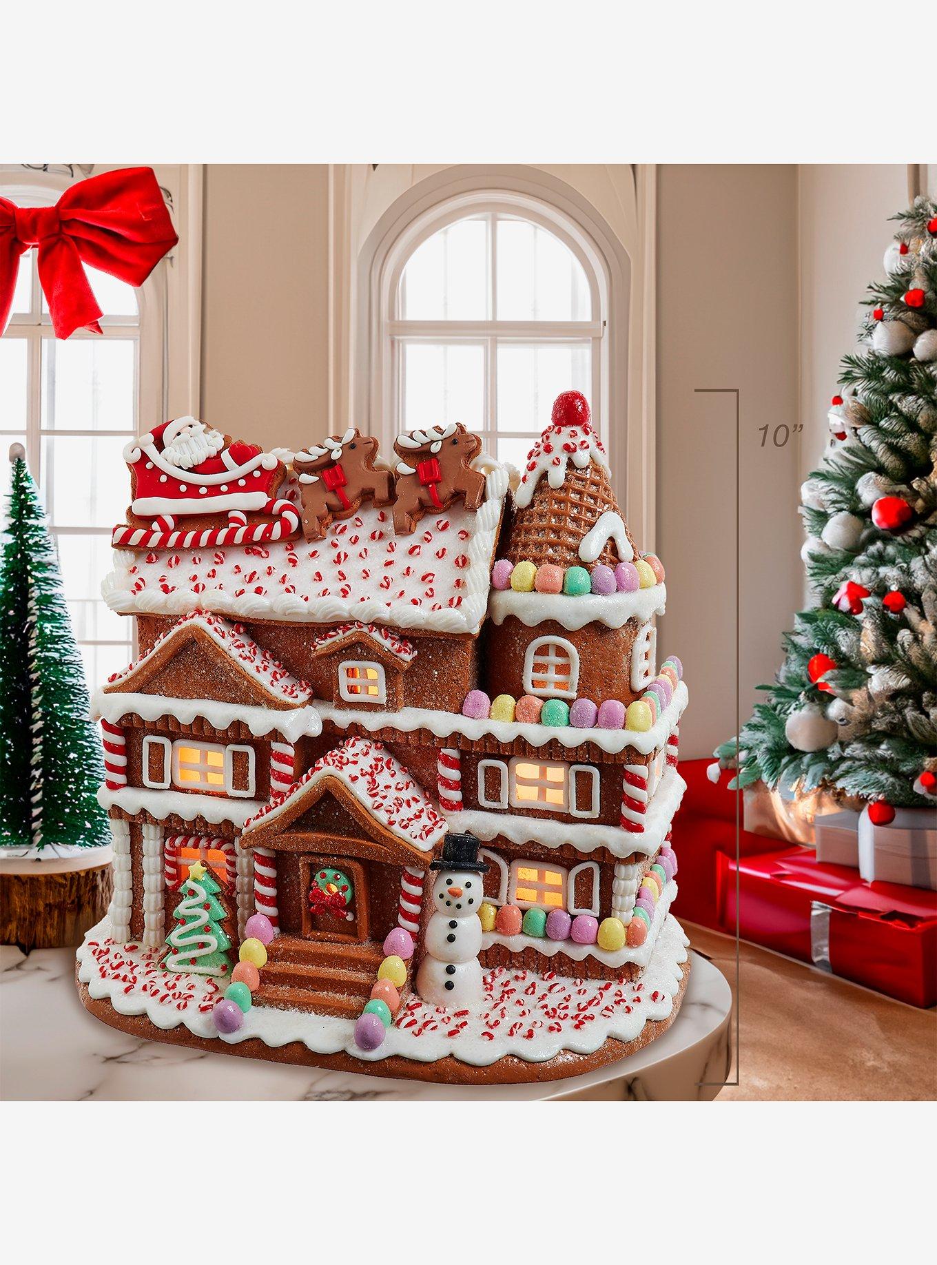 Gingerbread House With Santa Figure, , alternate