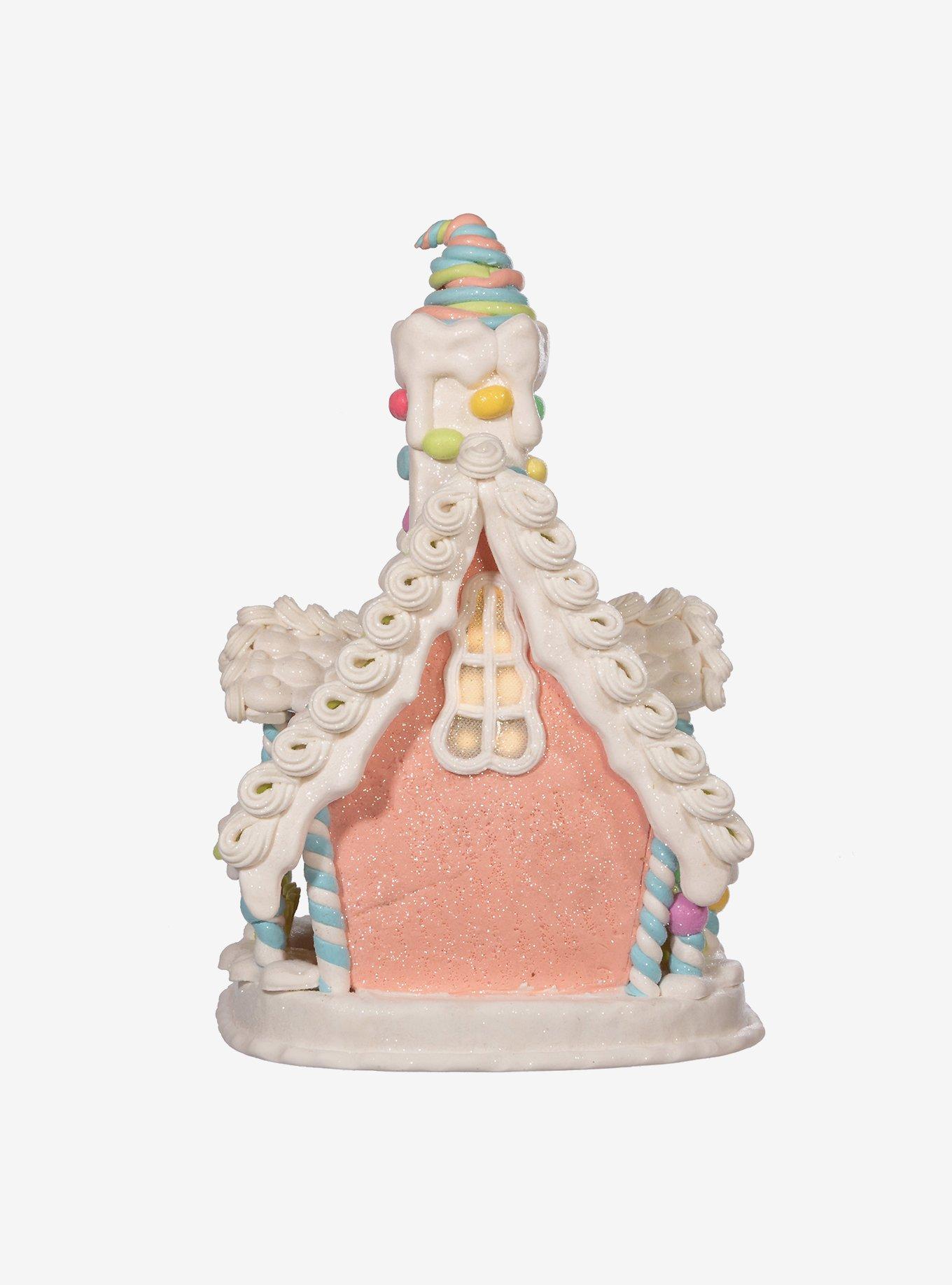 Pastel Light Up Gingerbread House Figure, , alternate